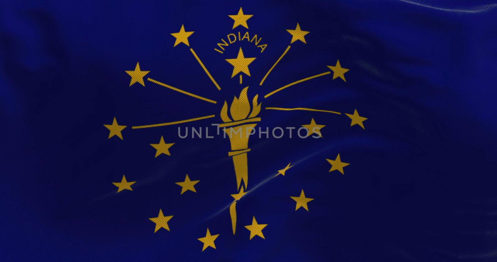 The US state flag of Indiana waving in the wind by rarrarorro