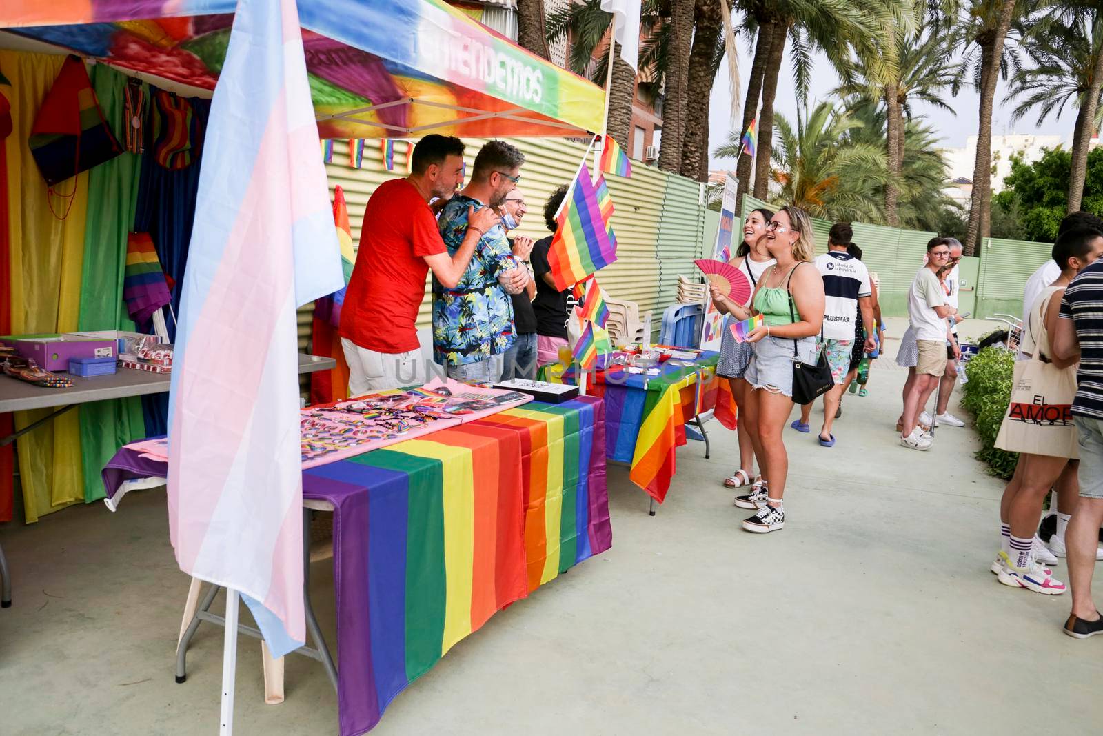 Merchandise Stands selling items at the Gay Pride Festival by soniabonet