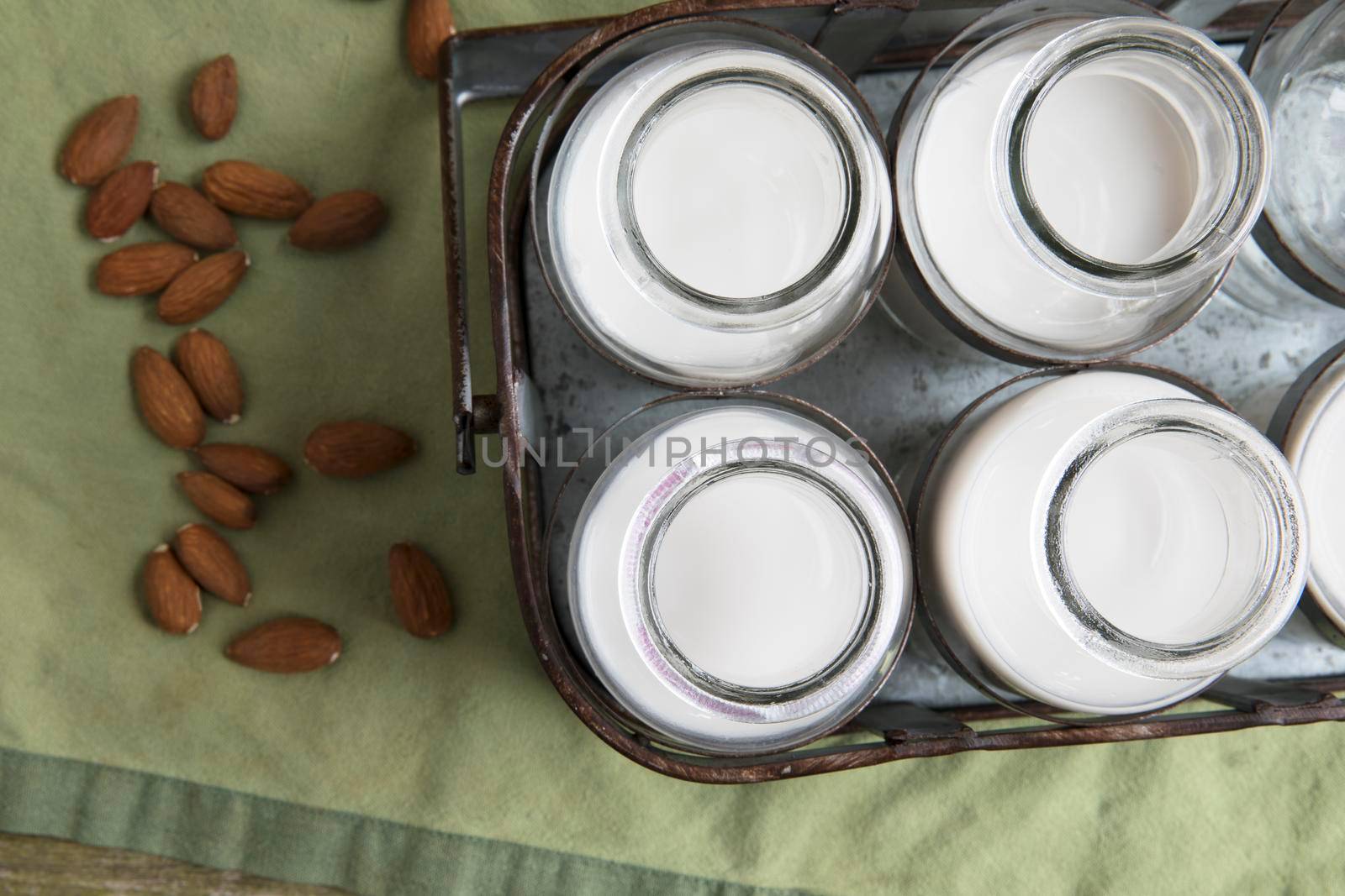 Fresh edame beans in pods in bowl from above