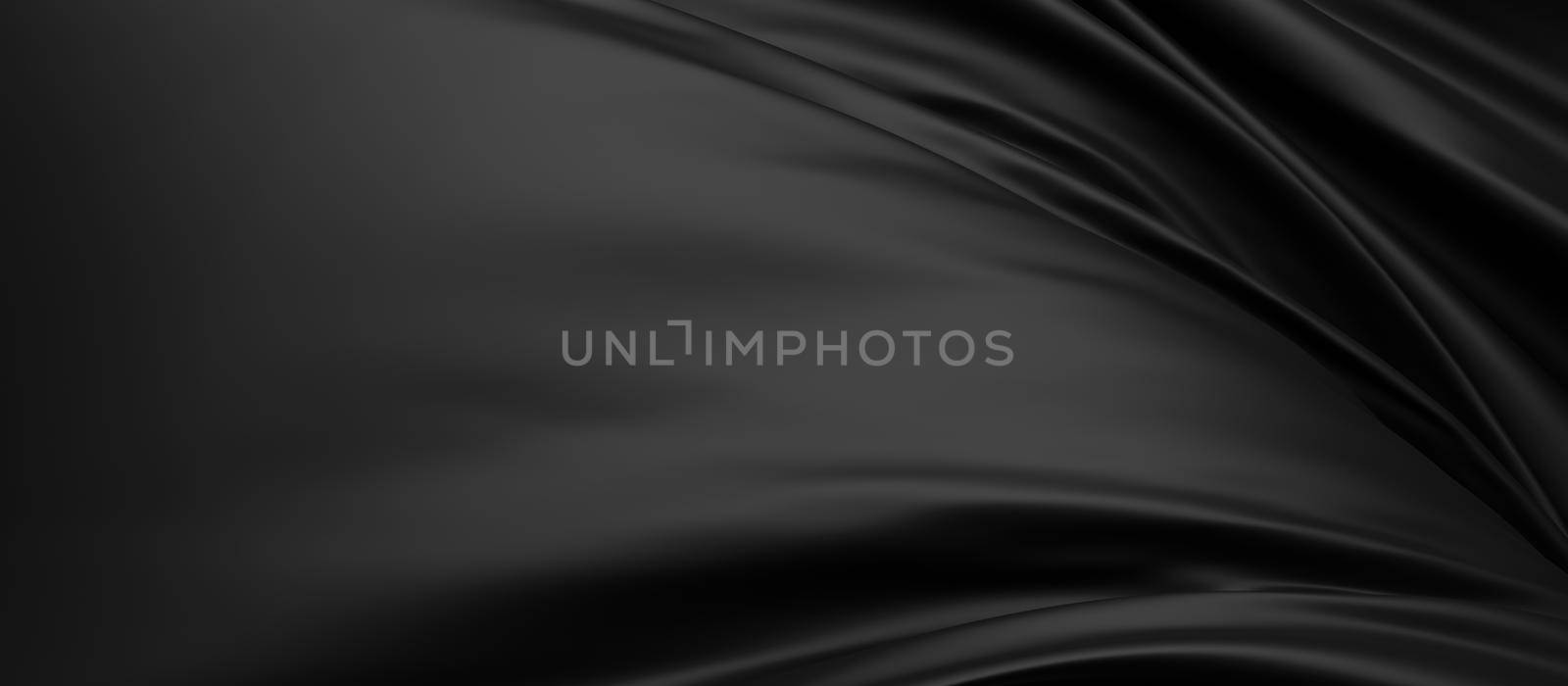 Abstract black fabric background with copy space 3d render by Myimagine
