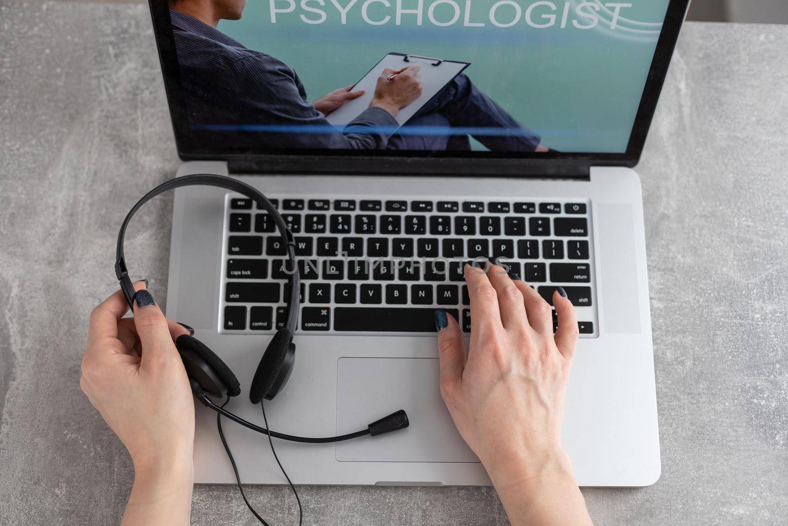 Woman Working From Home Having Group Videoconference On Laptop.