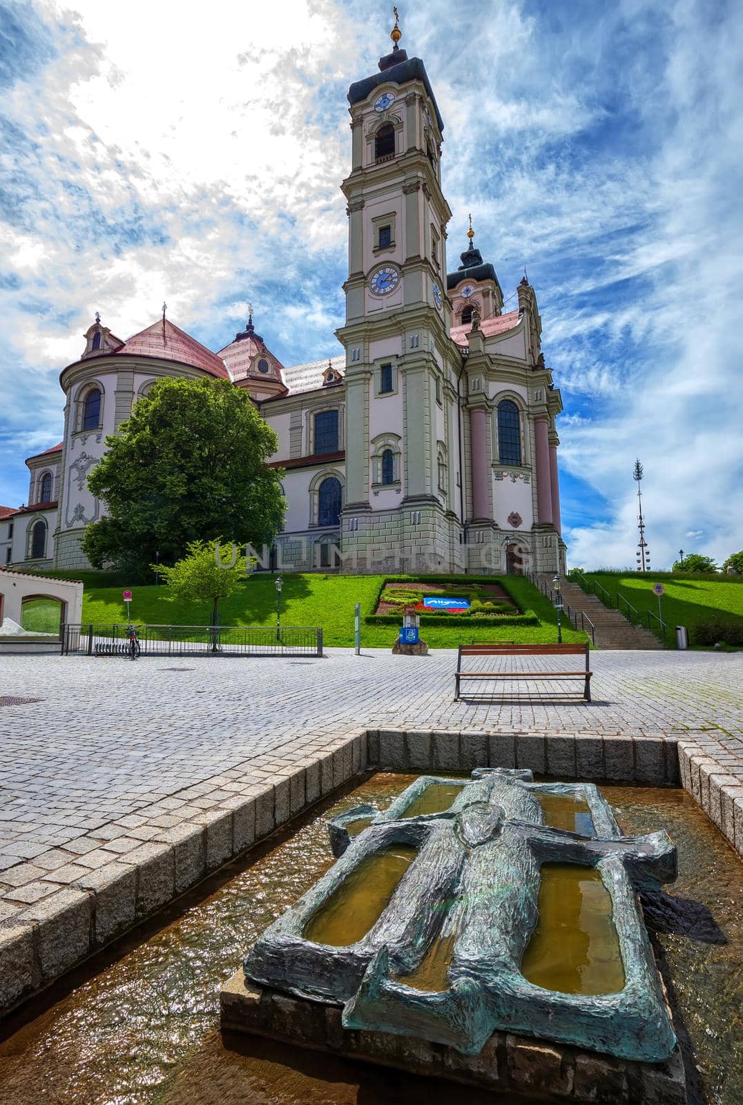 OTTOBEUREN, BAVARIA, GERMANY, JUNE 08, 2022: Travel in Germany and Basilica St. Alexander and St. Theodor