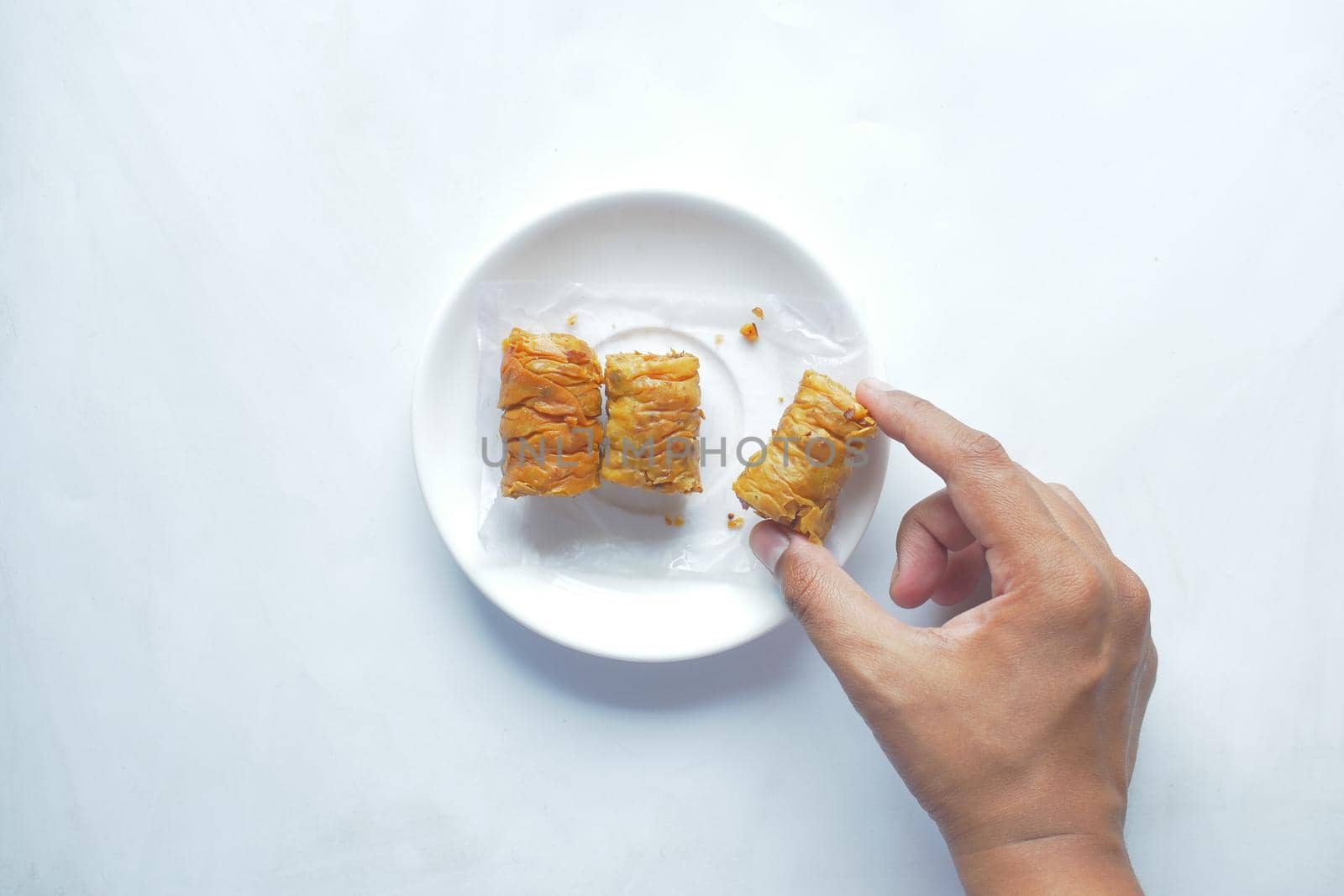 arabic dessert baklava on a plate .