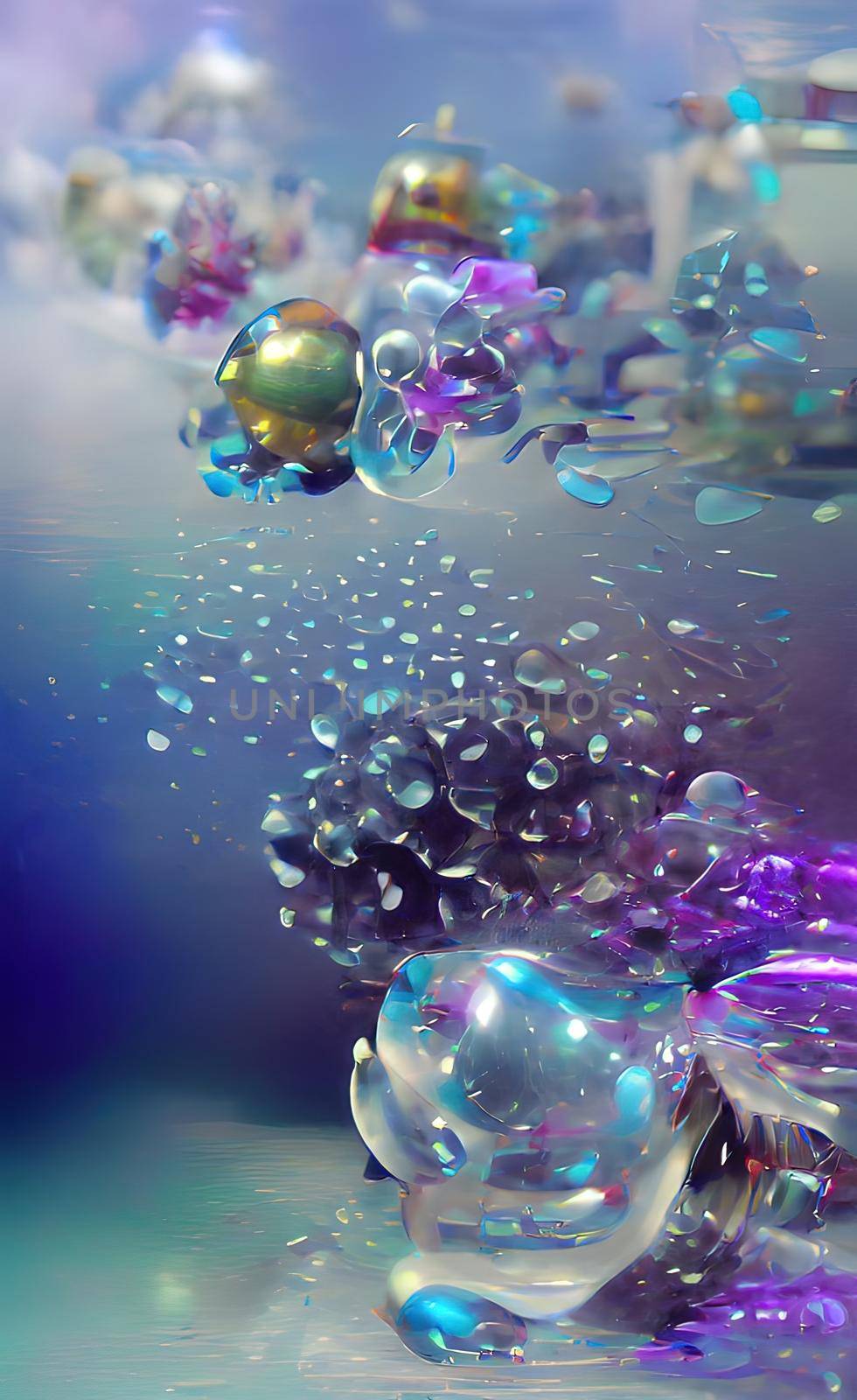 crystal balls and multicolor abstract background