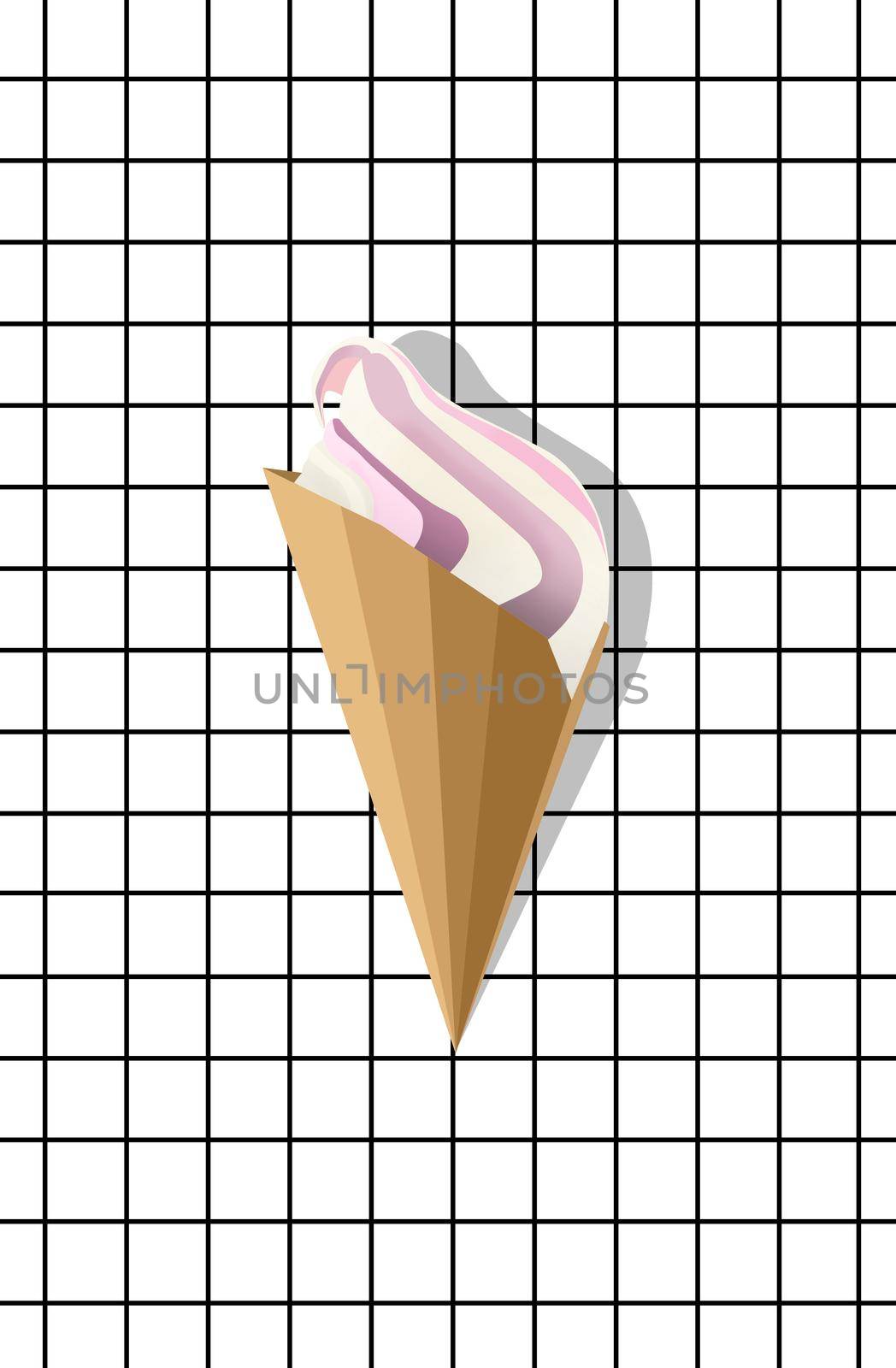 Stylish pattern with ice cream by nazarovsergey