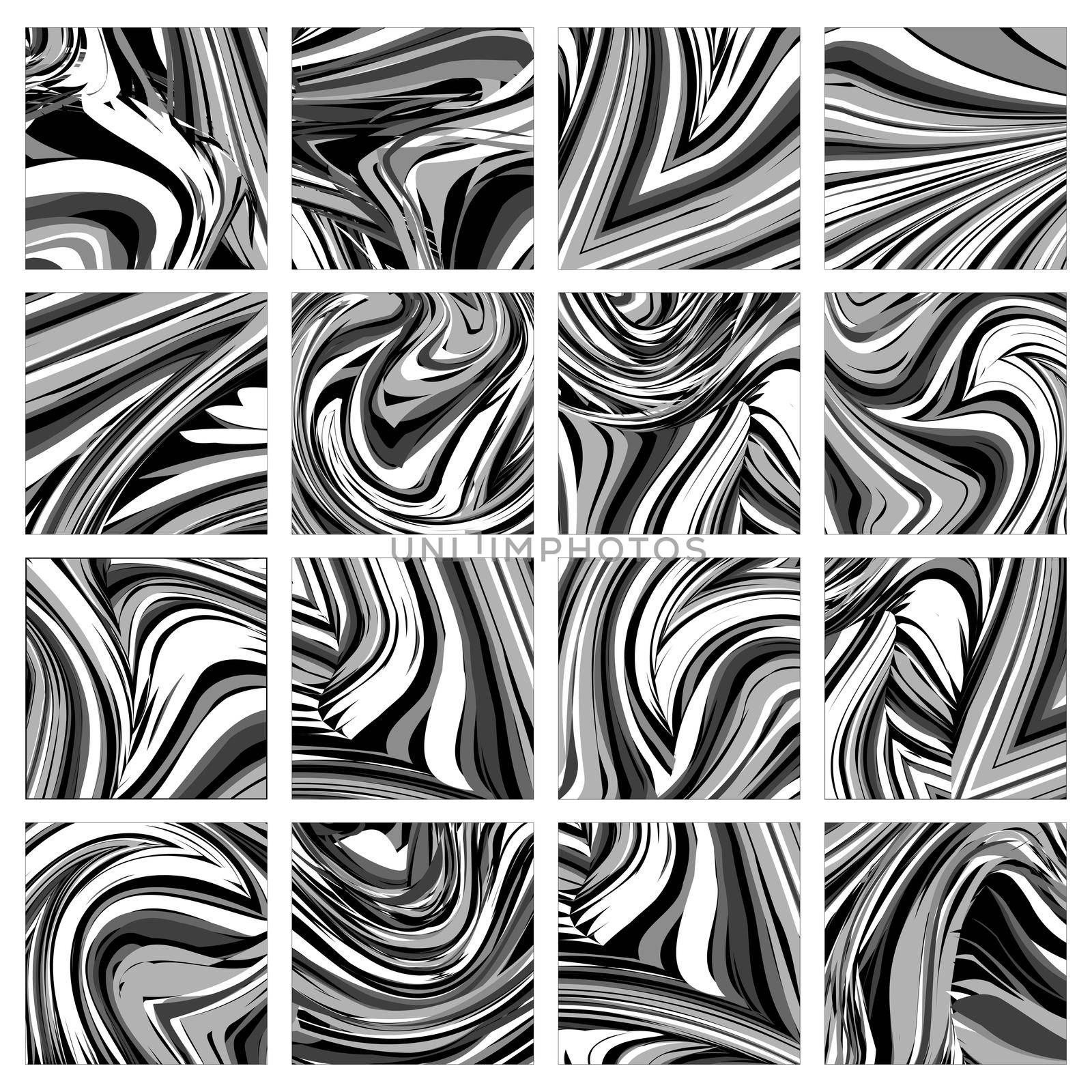 Set of black and white marble blue textures-12