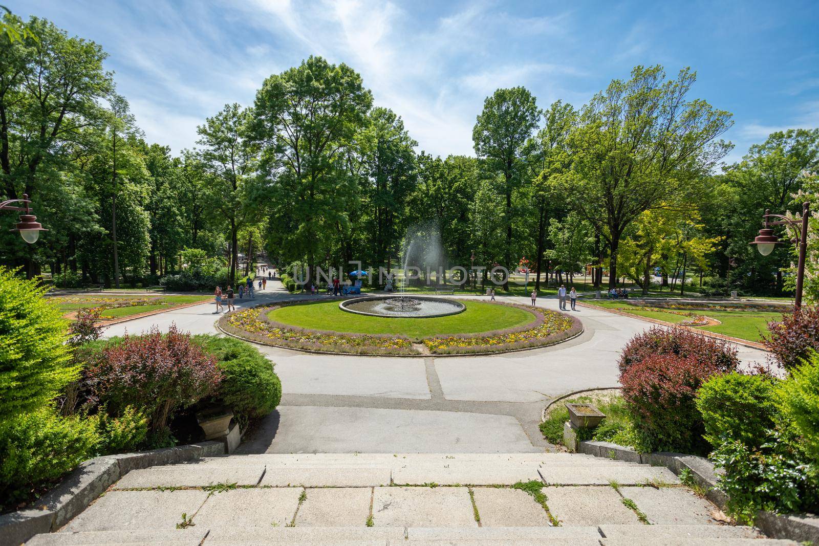 Public fountain in Bukovička spa park, Arandjelovac, Serbia by adamr