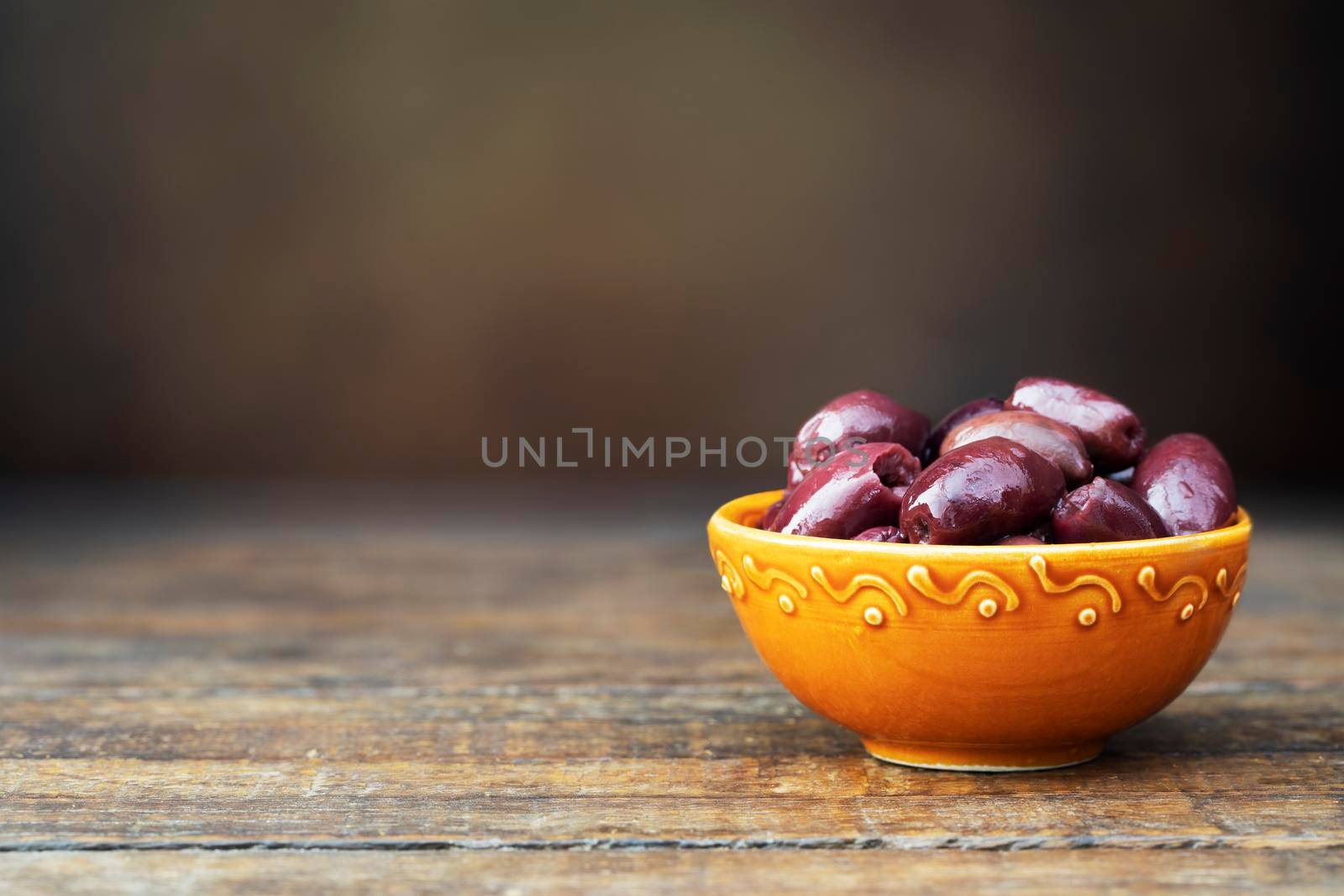 Bowl of Kalamata Olives by charlotteLake