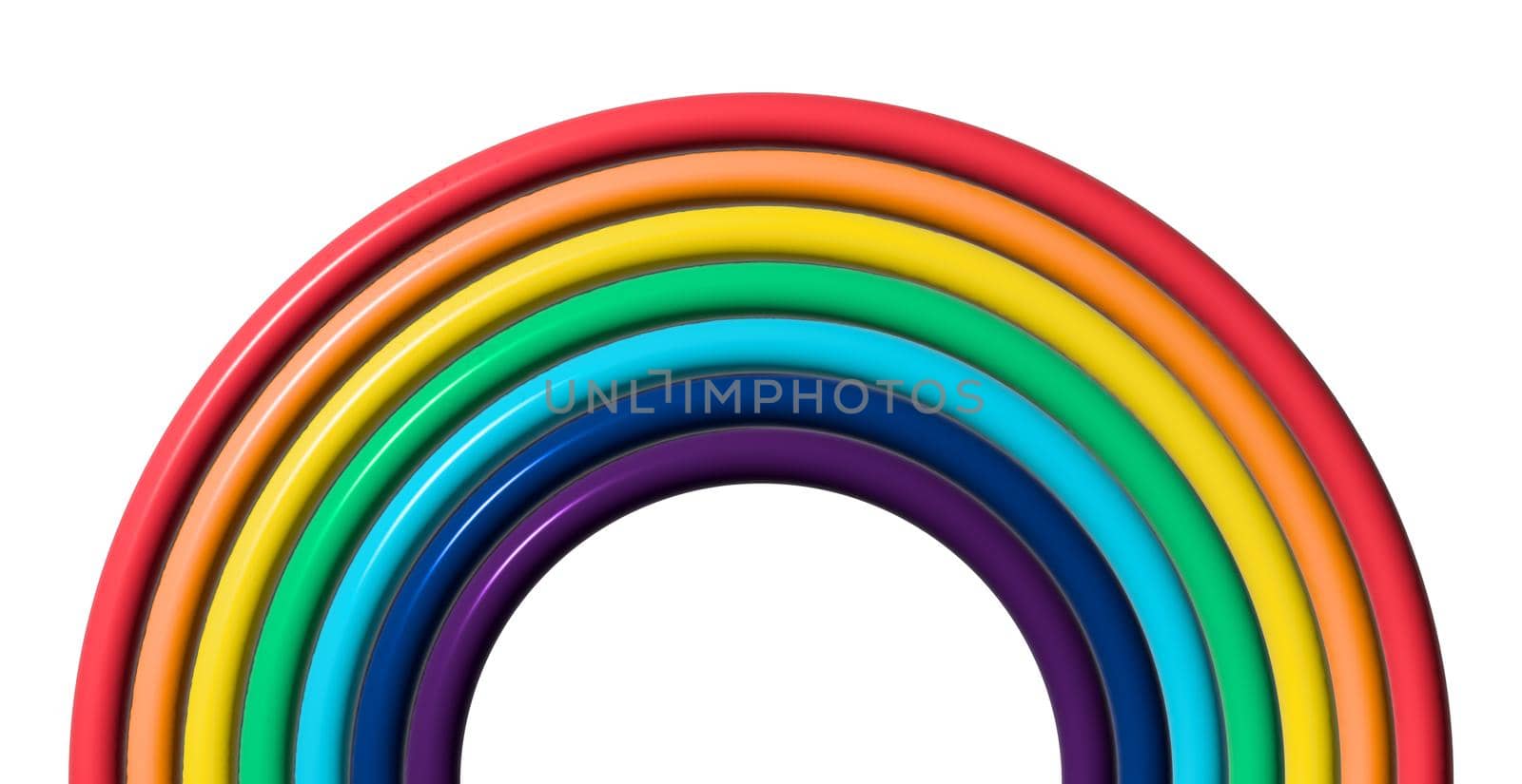 Volumetric rainbow 7 colors on a white background by BEMPhoto