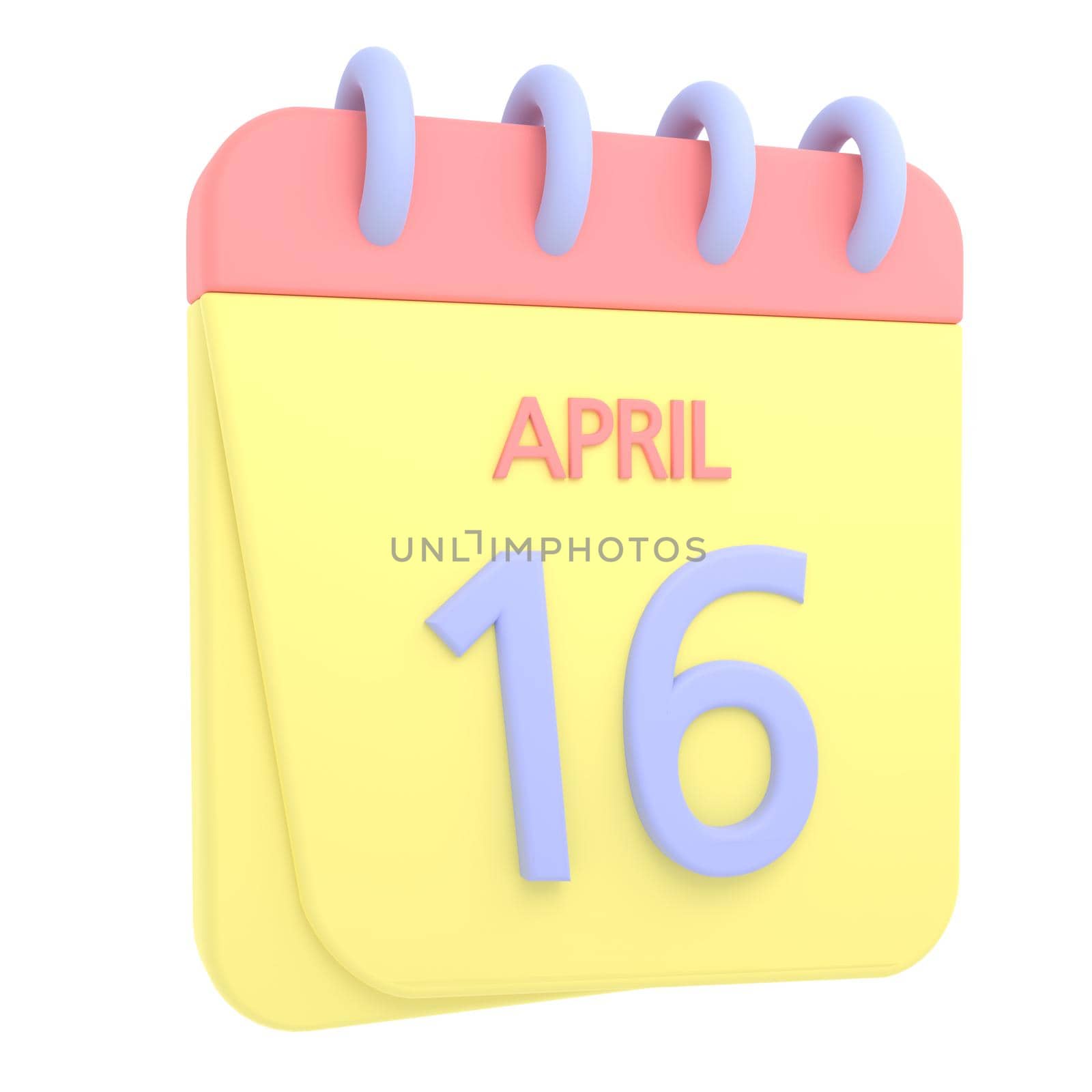 16th April 3D calendar icon by AnnaMarin