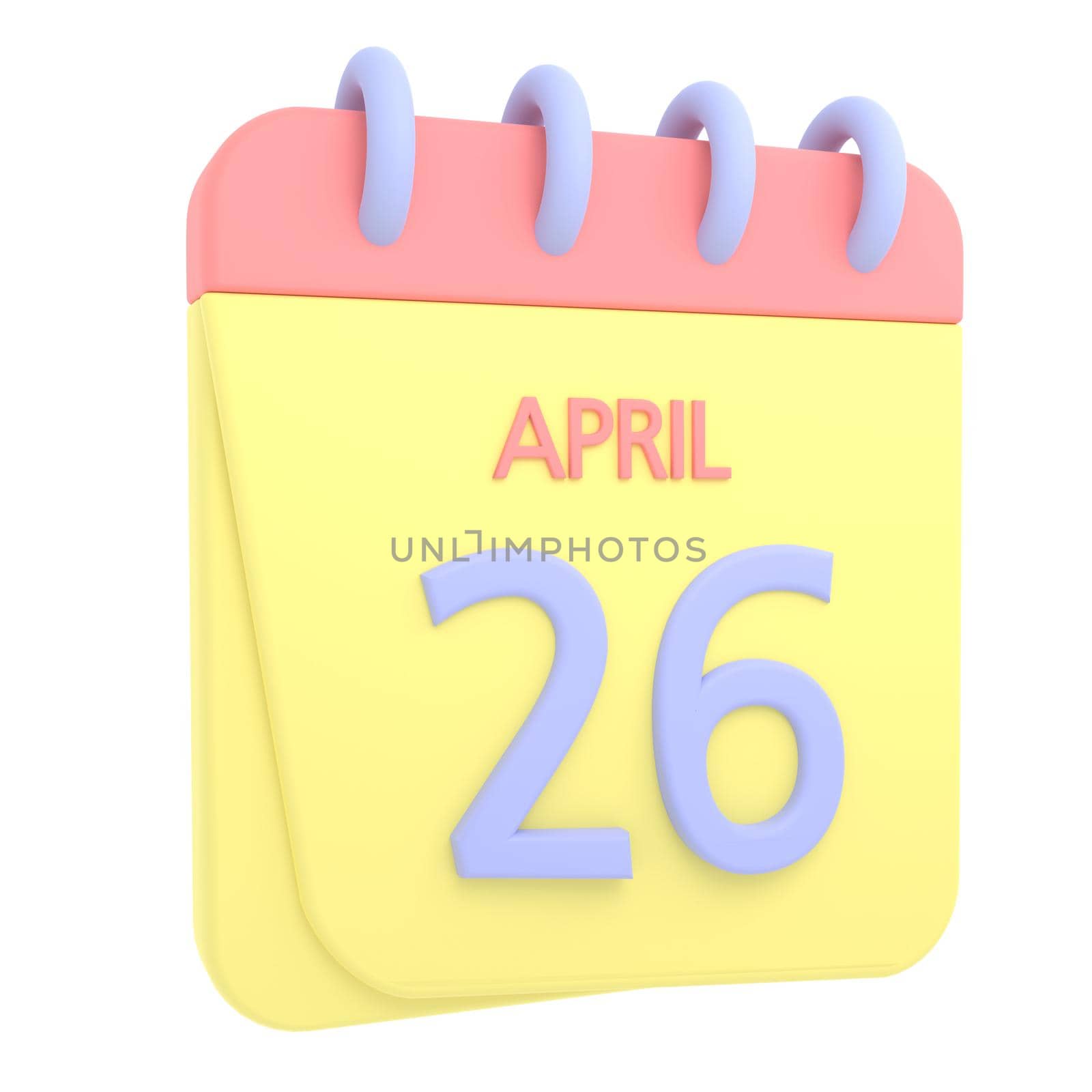 26th April 3D calendar icon by AnnaMarin