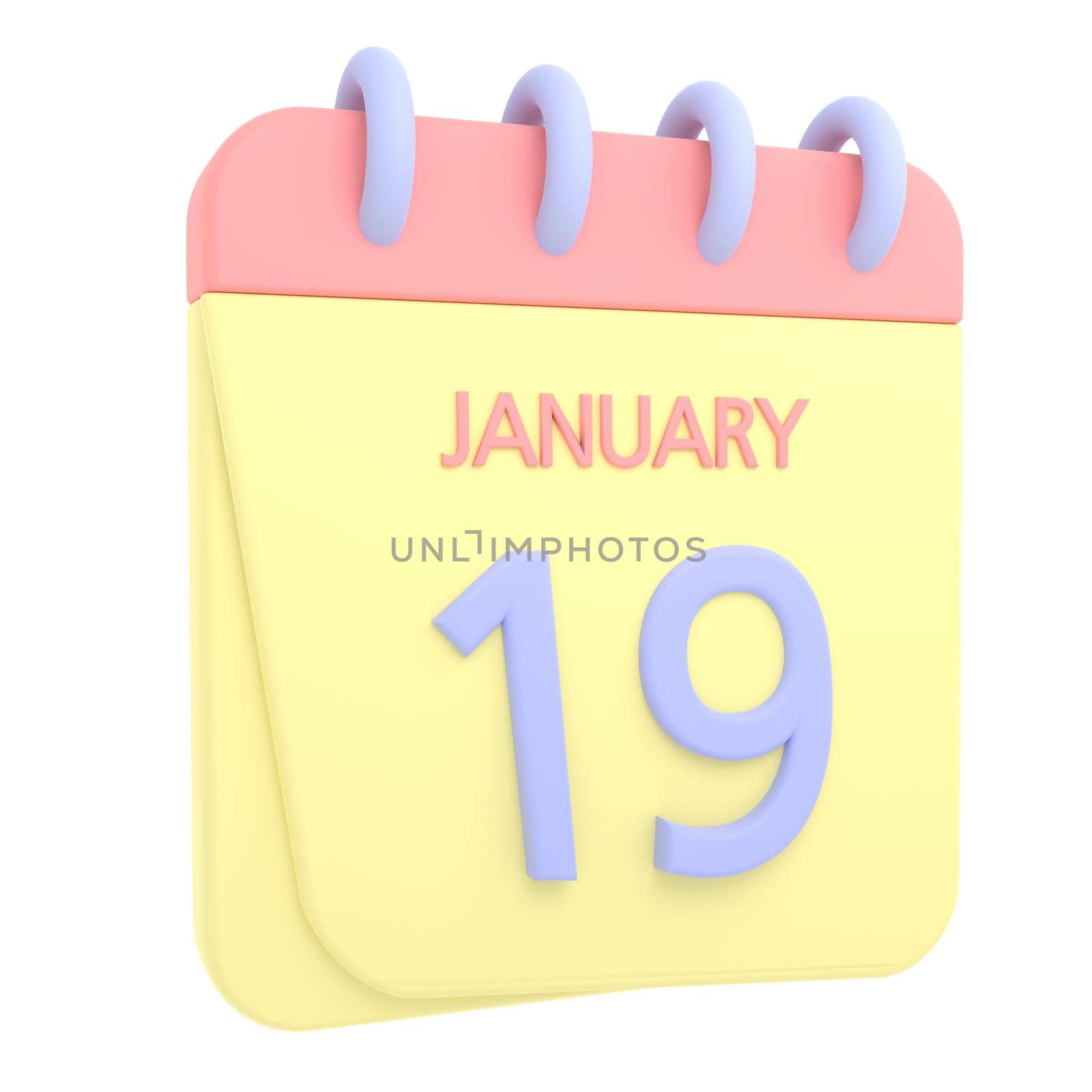19th January 3D calendar icon by AnnaMarin