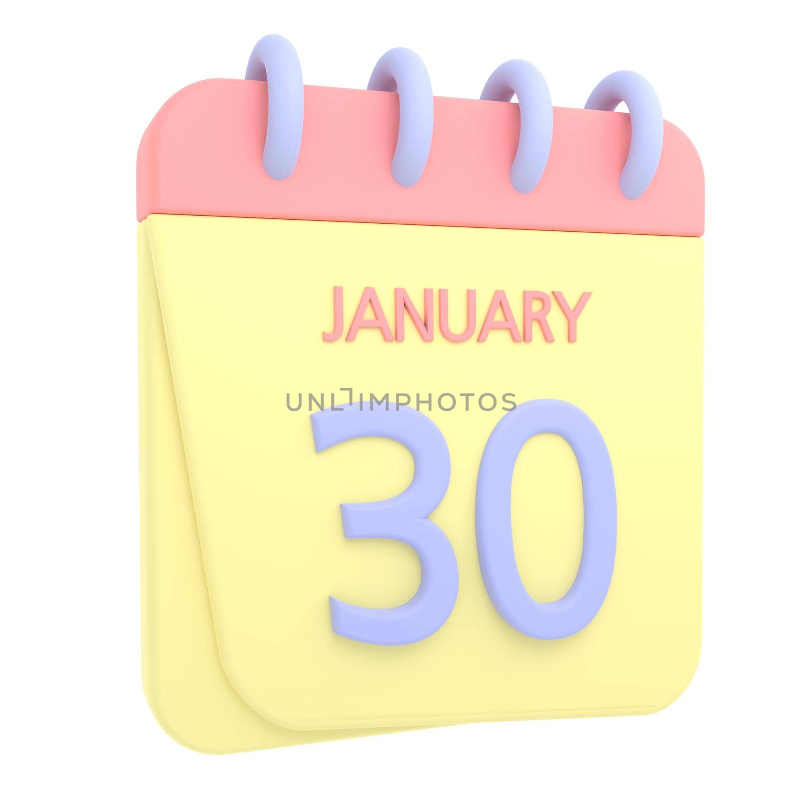 30th January 3D calendar icon by AnnaMarin