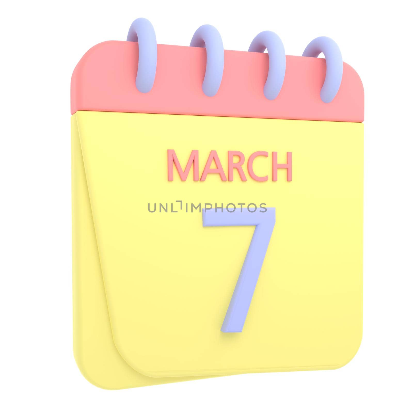 7th March 3D calendar icon by AnnaMarin