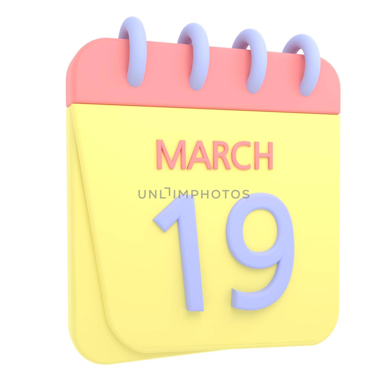 19th March 3D calendar icon by AnnaMarin