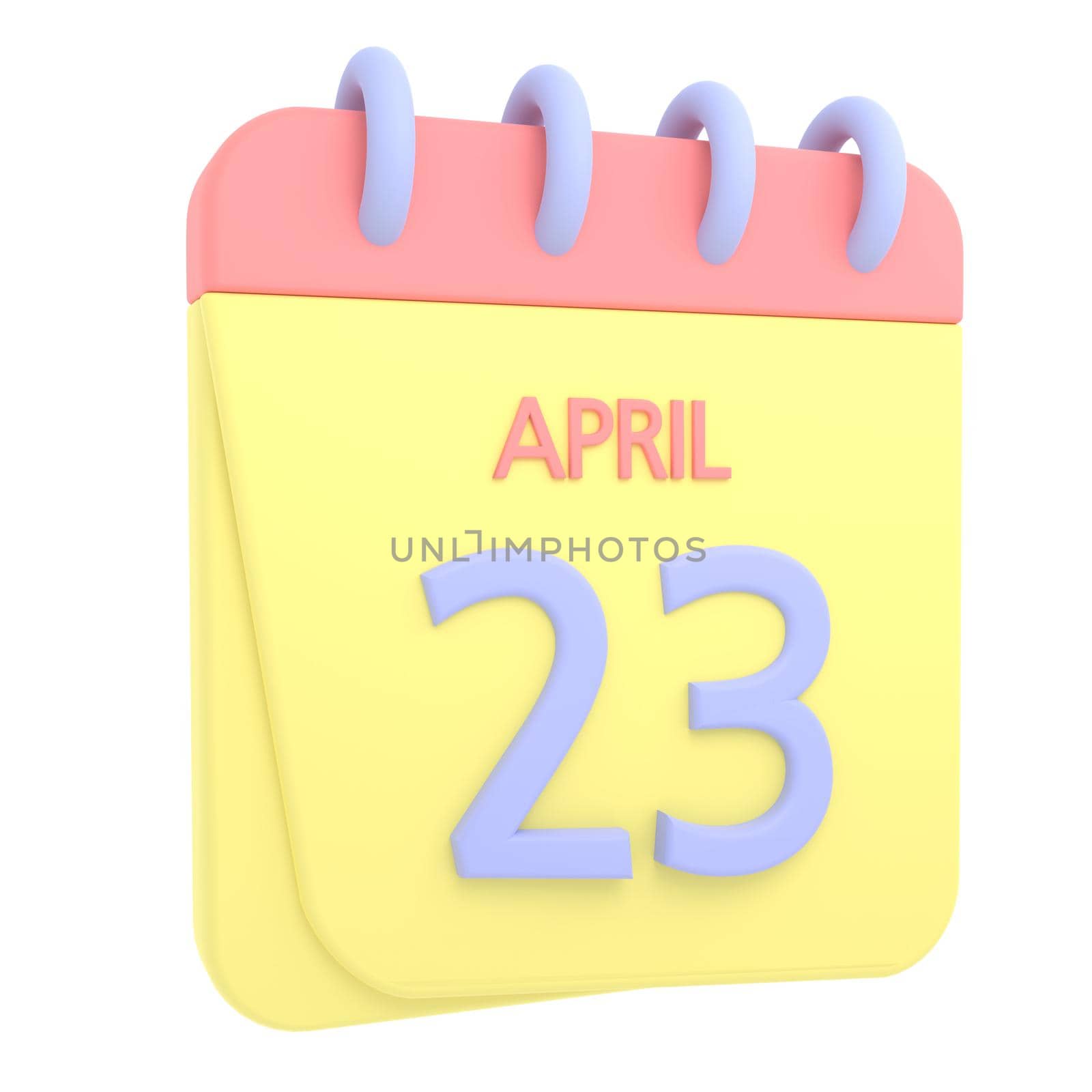 23rd April 3D calendar icon by AnnaMarin