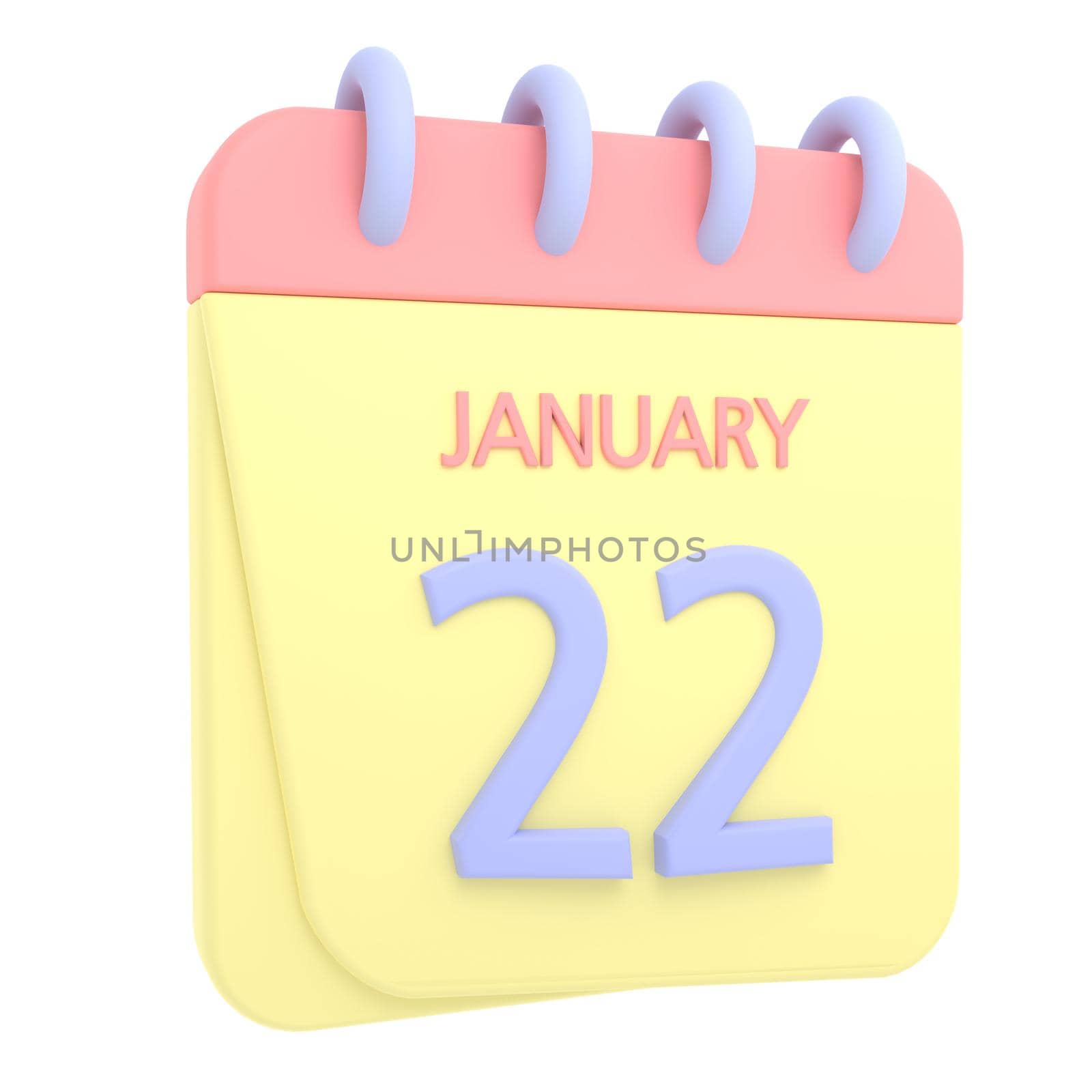 22nd January 3D calendar icon by AnnaMarin