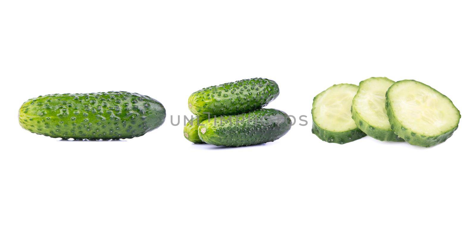 Cucumber collection isolated on a white background.