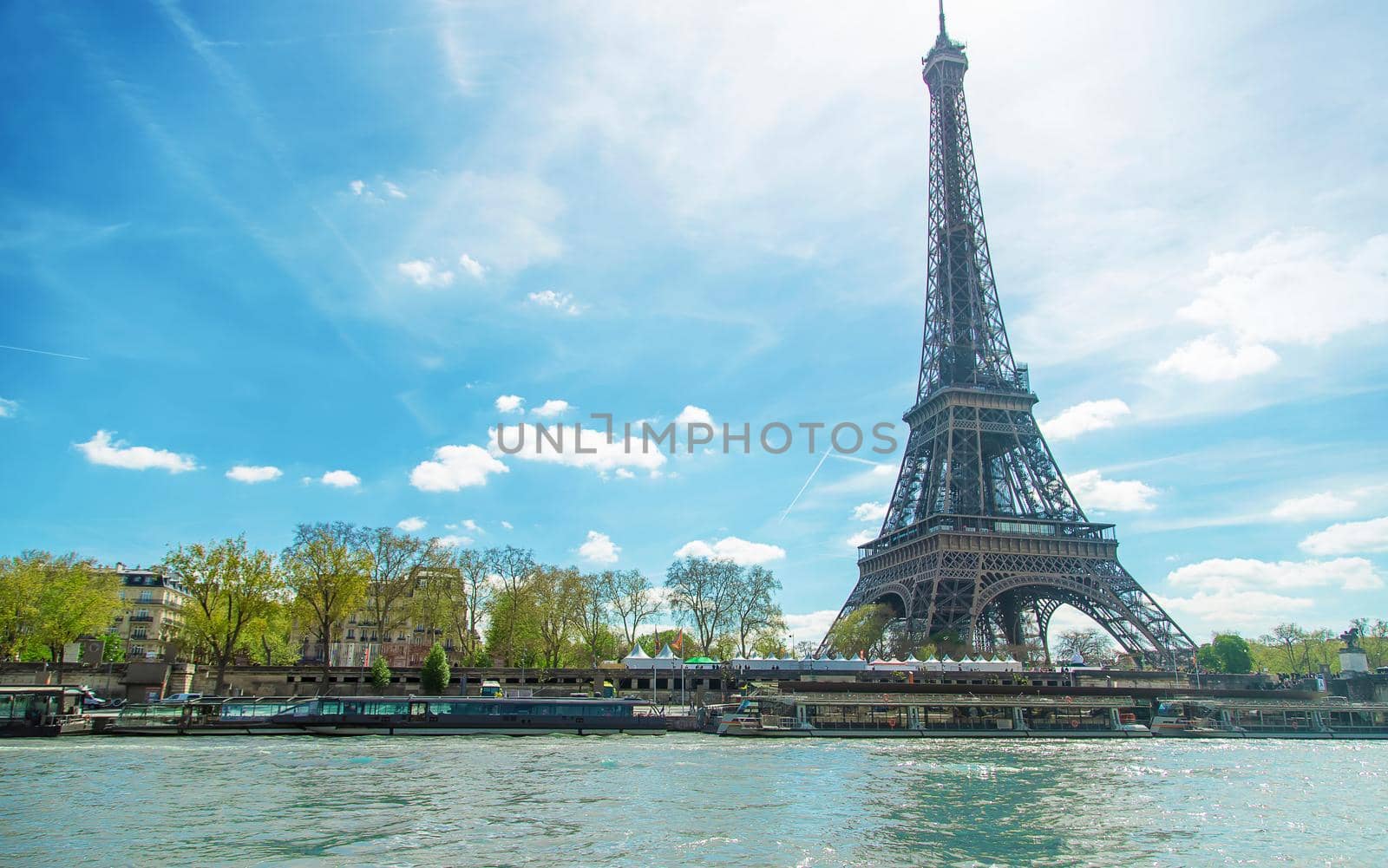 Eiffel tower beautiful spring summer photo. Selective focus. Nature.