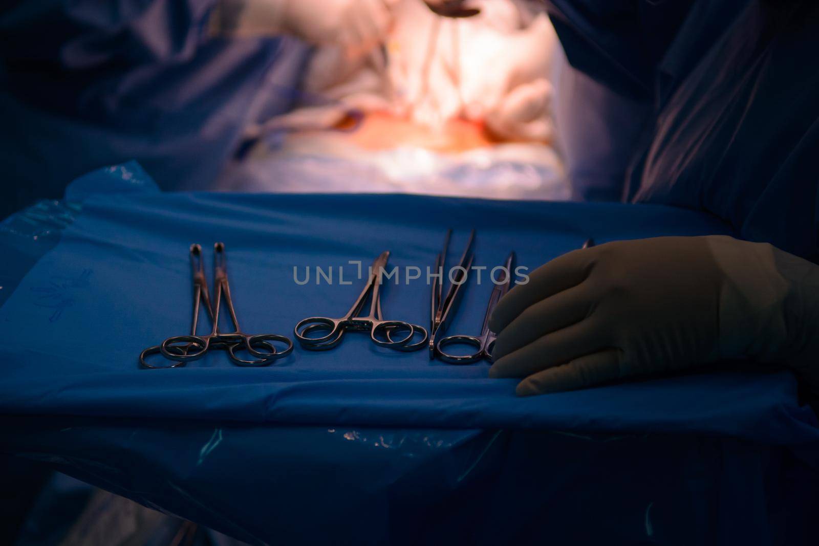Surgical instrument in the operating. Operaton at surgery.