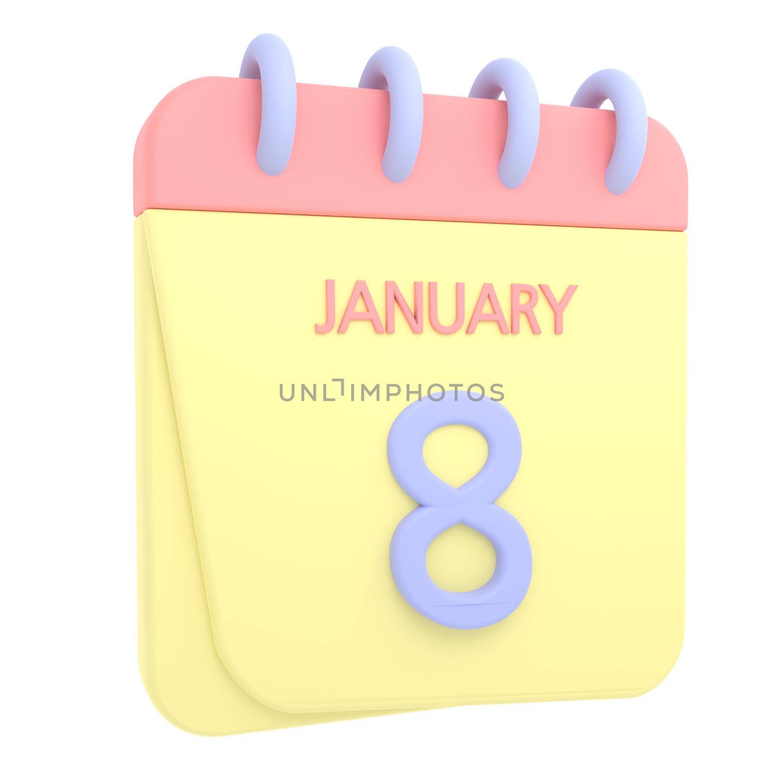 8th January 3D calendar icon by AnnaMarin