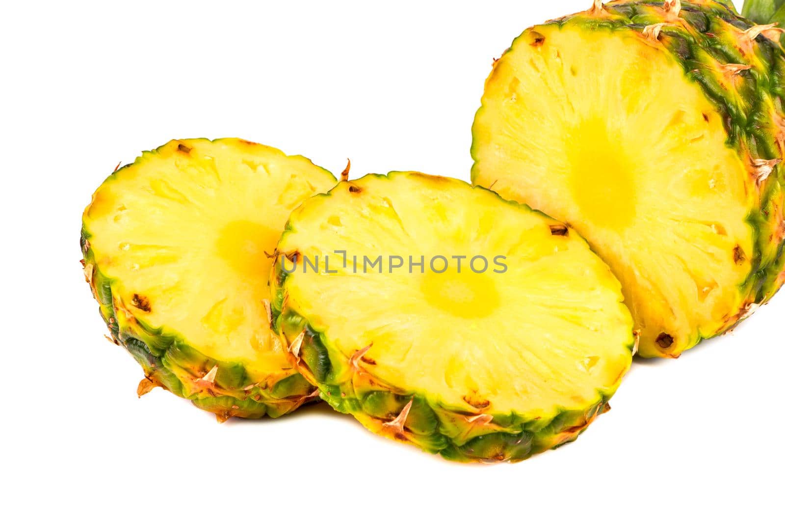 Sliced fresh fruit pineapple close-up