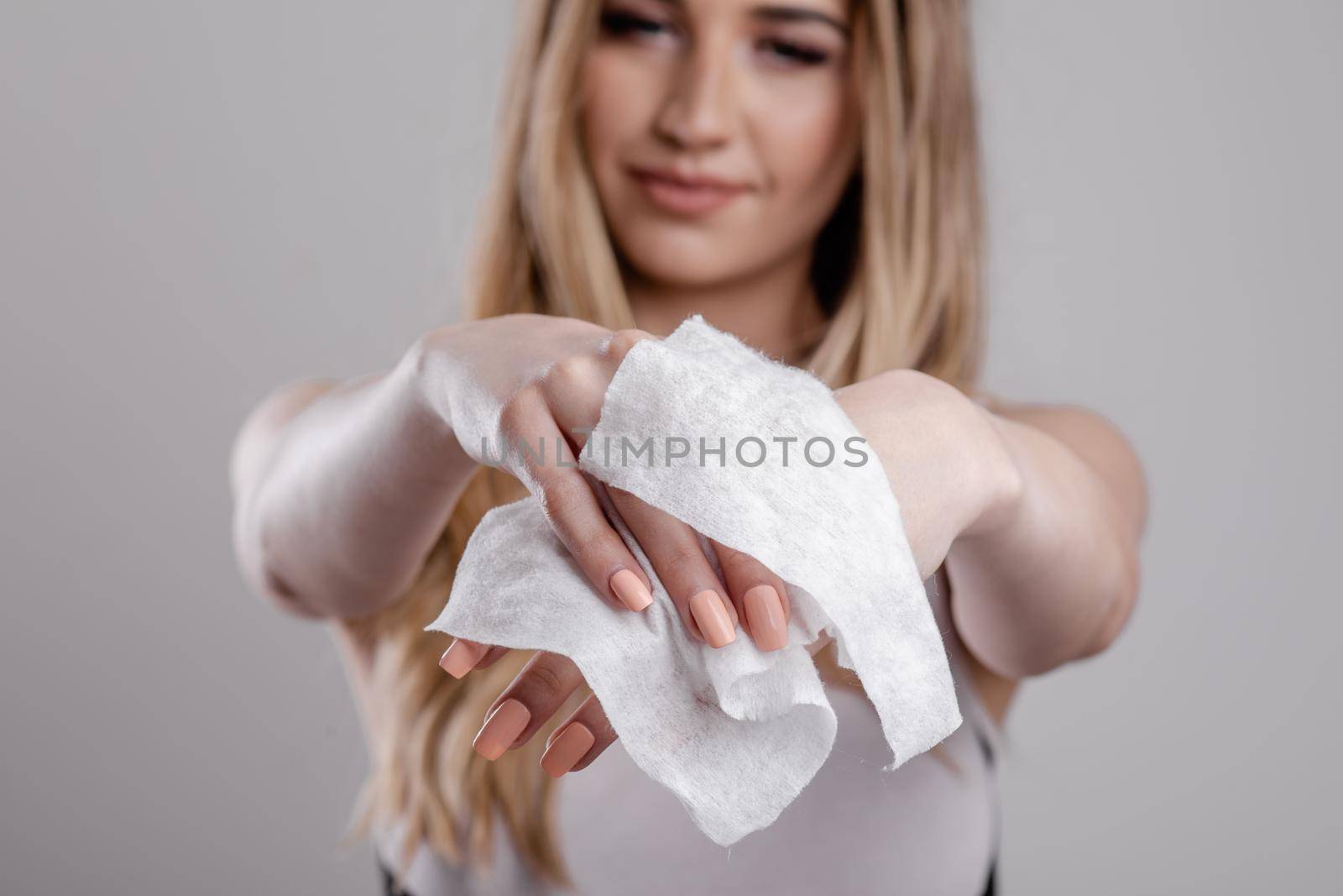 Prevention of infectious diseases - Cleaning hands with wet wipes by adamr