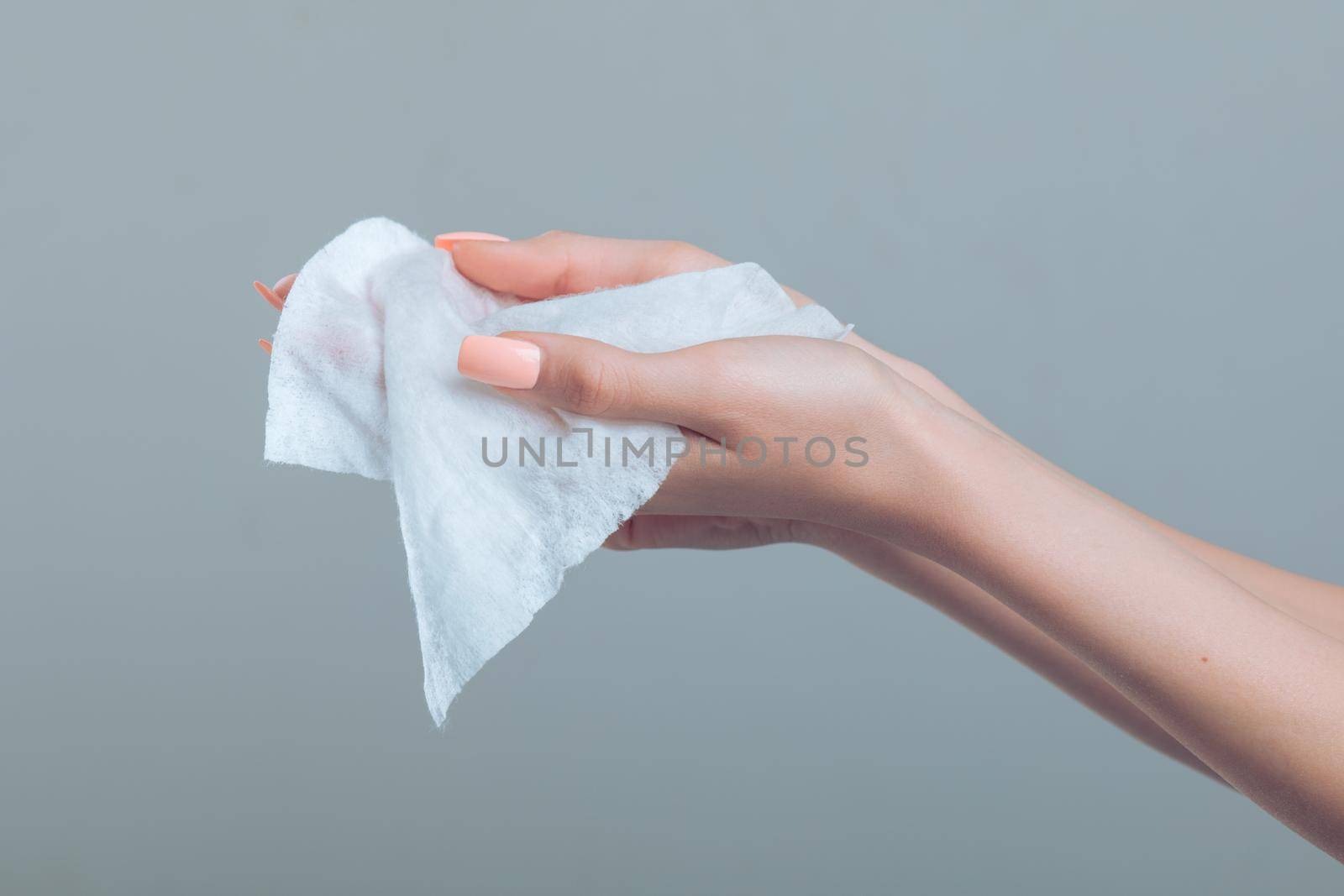 Prevention of infectious diseases - Cleaning hands with wet wipes by adamr