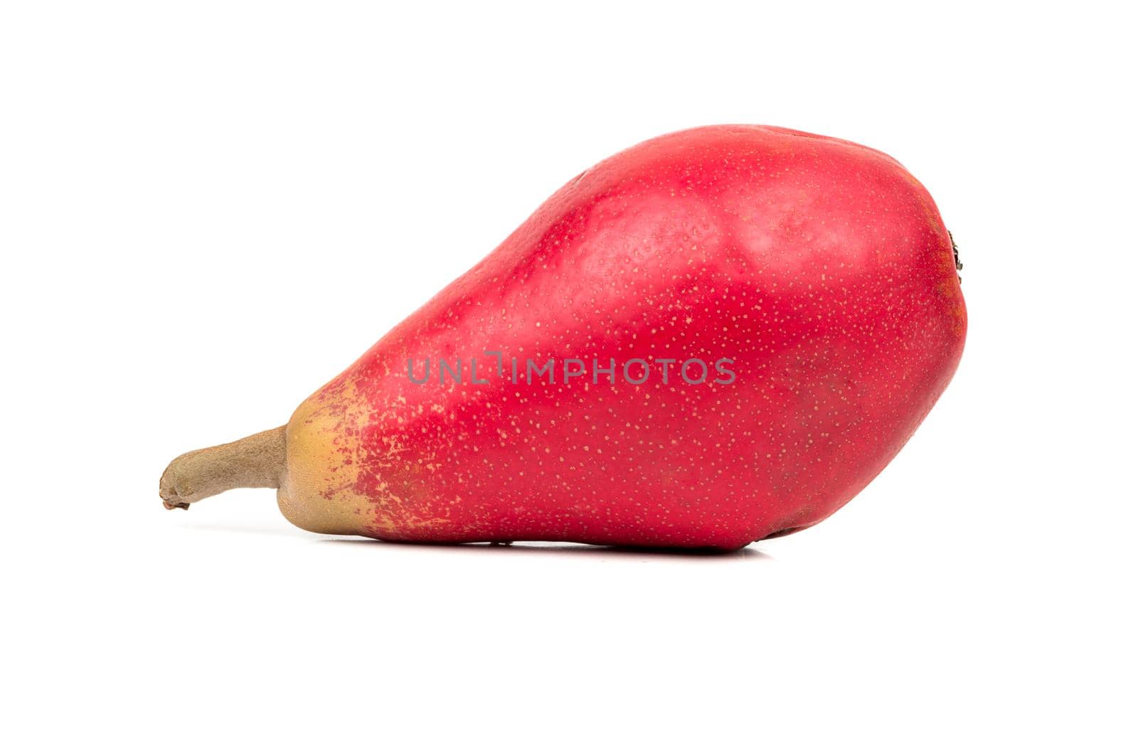 Delicious red pear fruit isolated on white background