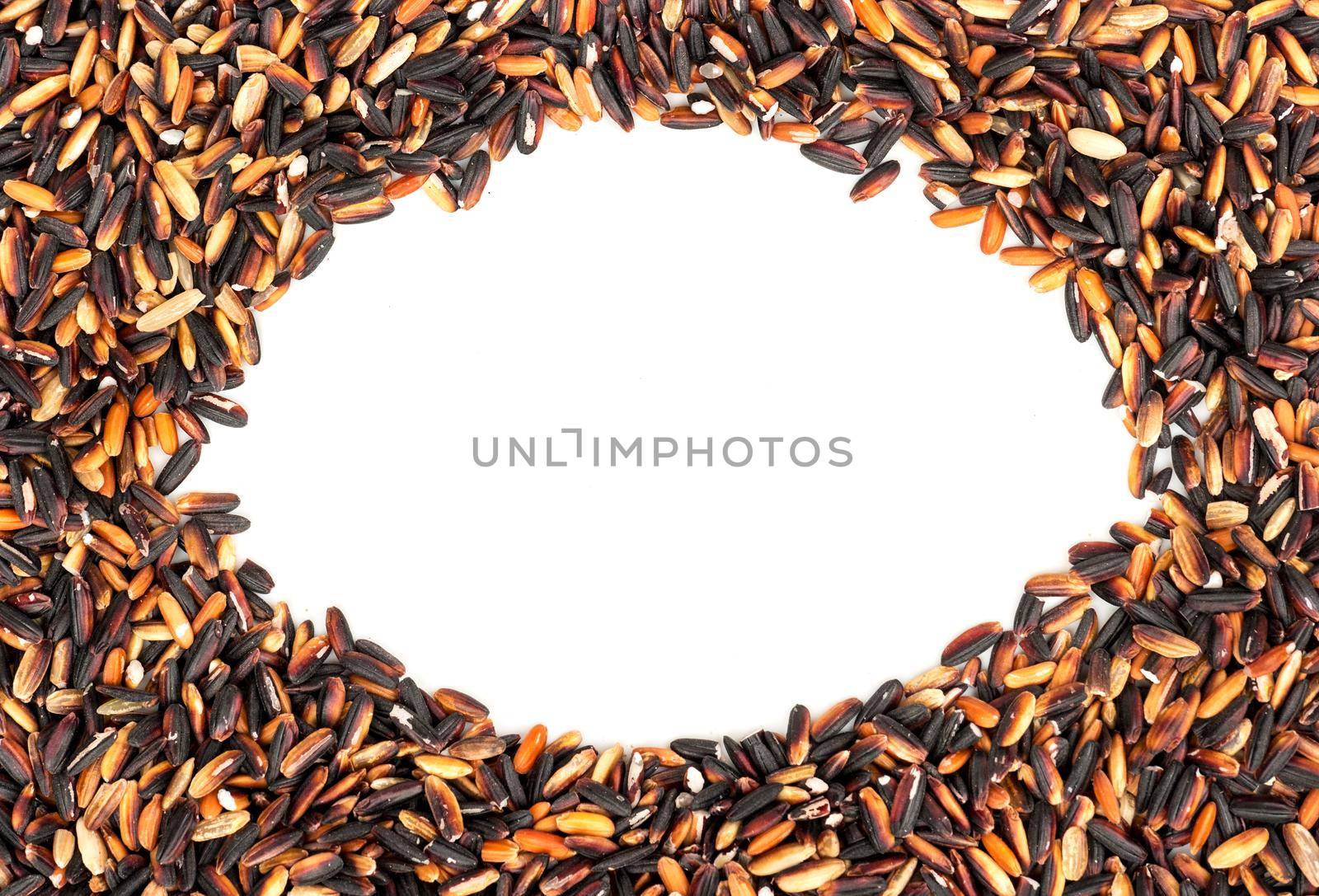 Frame under the text from raw black wild rice