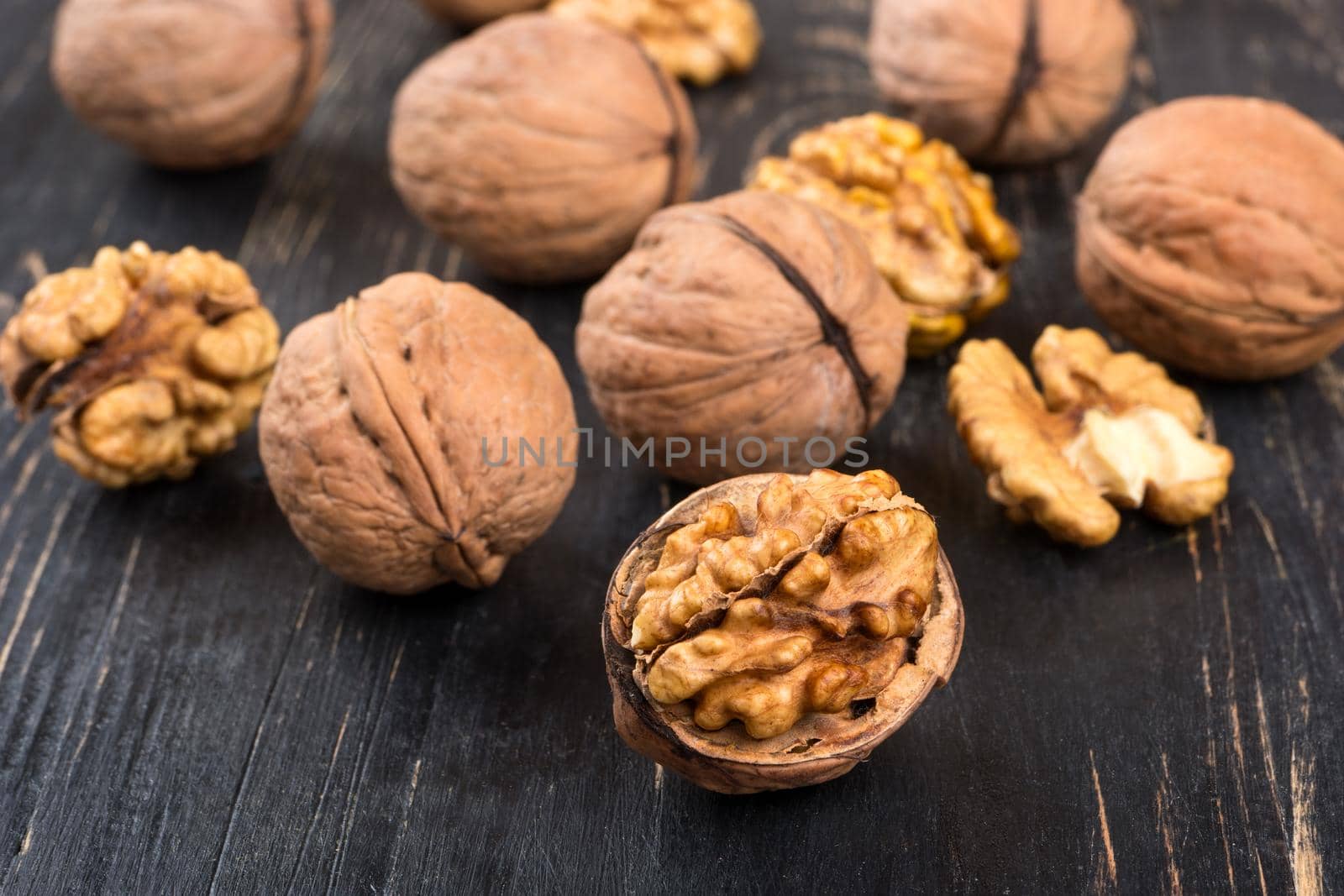 Walnuts on table by andregric