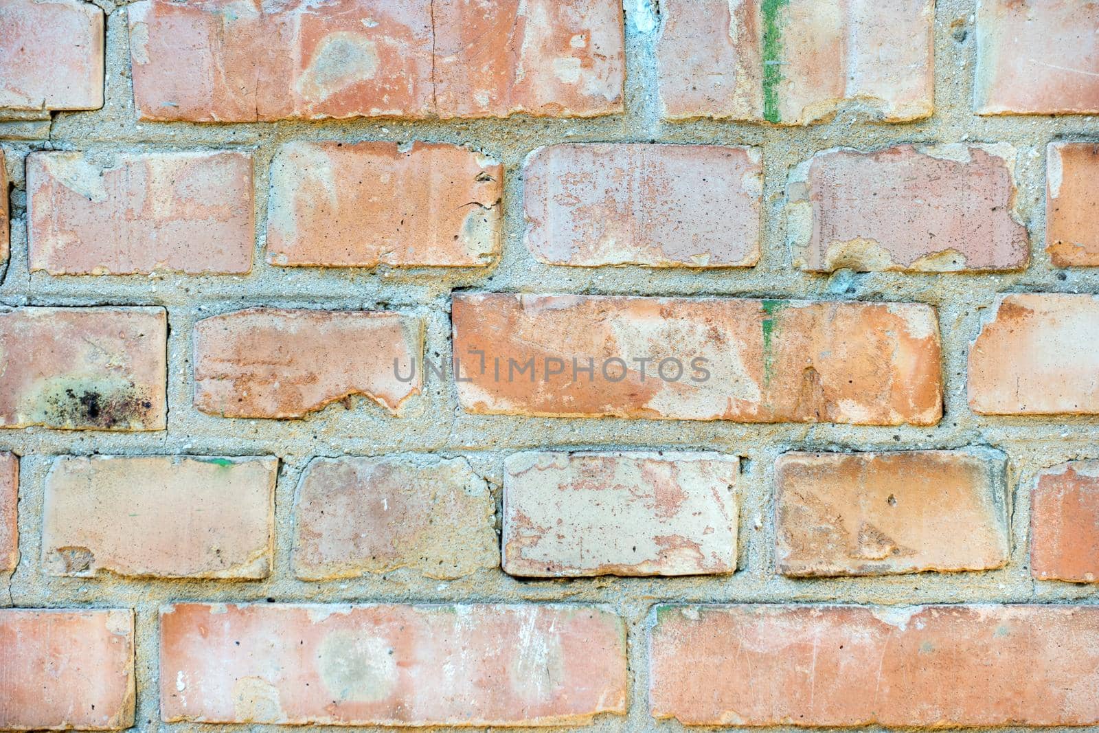 Background of old brick wall close up