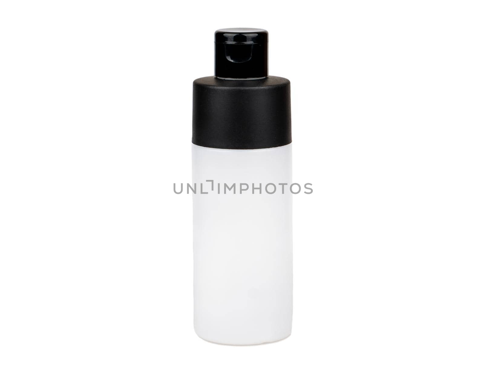 Plastic bottle for cosmetics isolated on white background