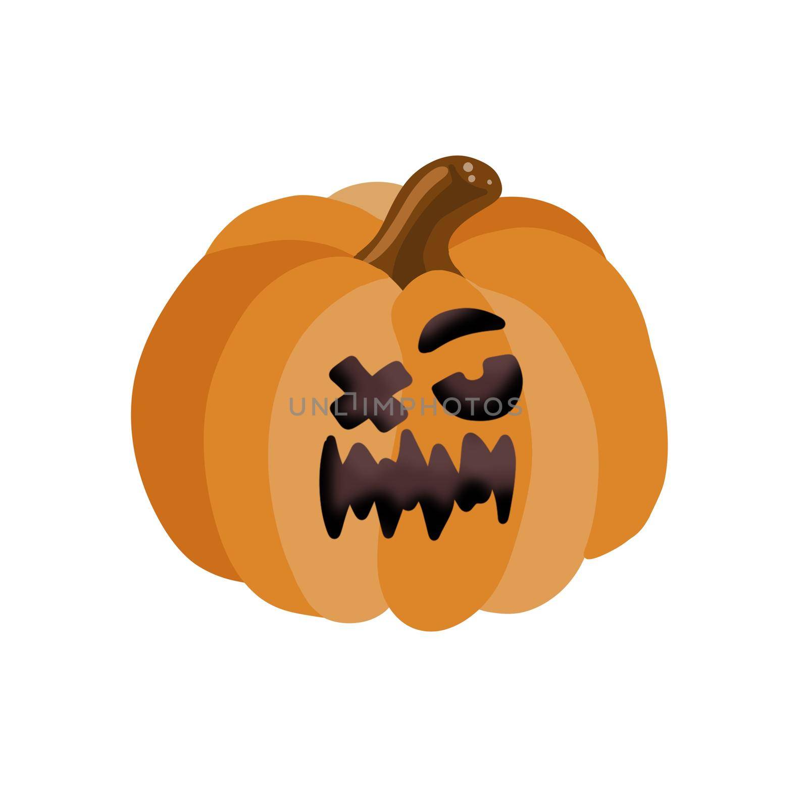 The main symbol of the holiday Happy Halloween. Orange pumpkin with a hike for your design for the Halloween holiday. Previous illustration