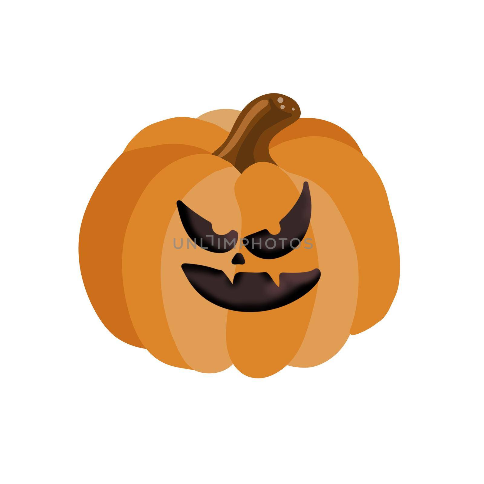 The main symbol of the holiday Happy Halloween. Orange pumpkin with a hike for your design for the Halloween holiday. Previous illustration