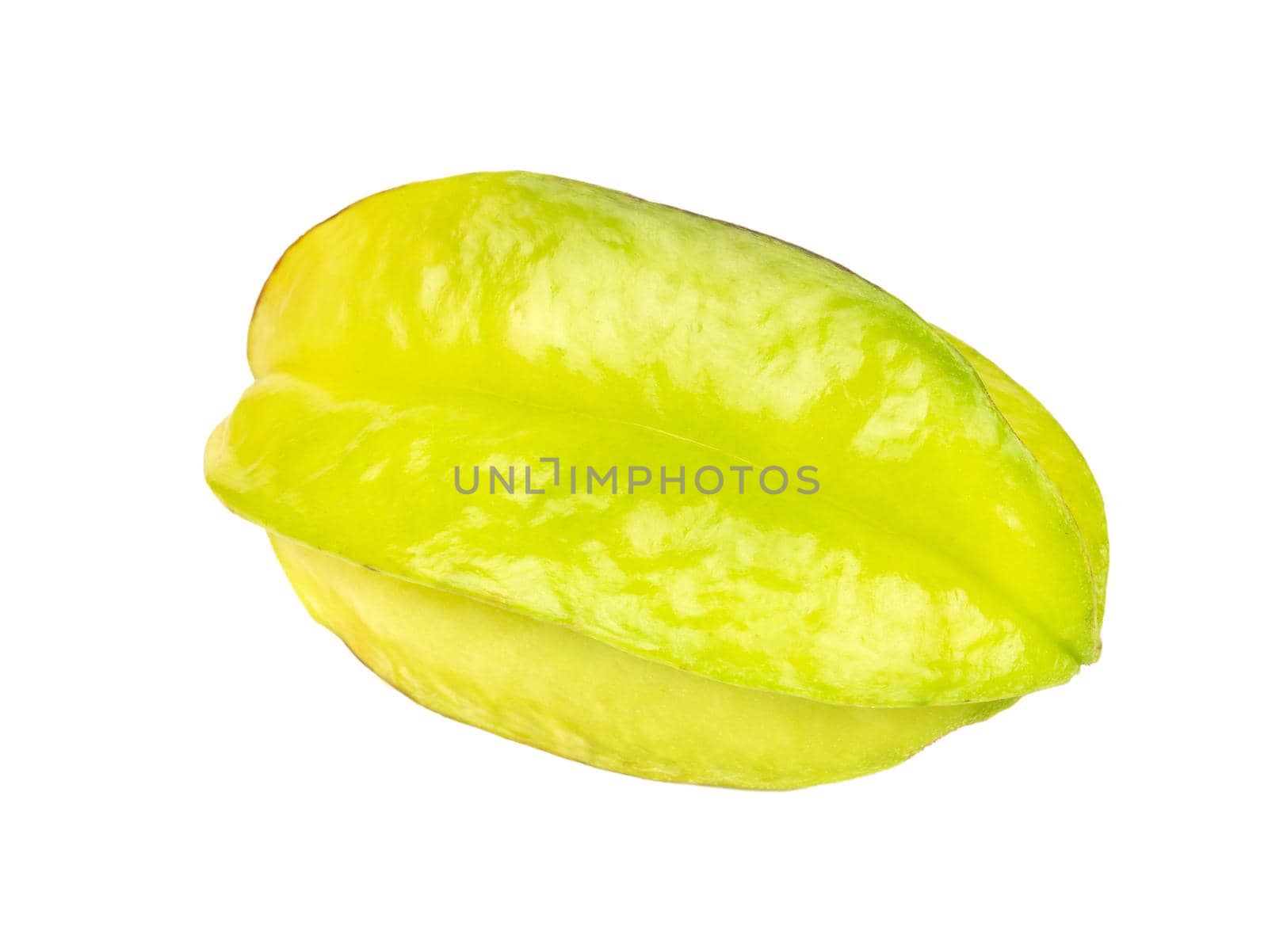 Green carambola fruit isolated on white background