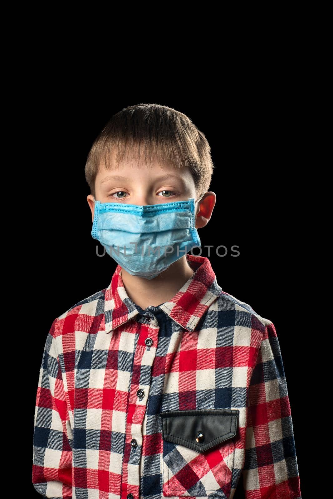 Sick boy in mask by andregric