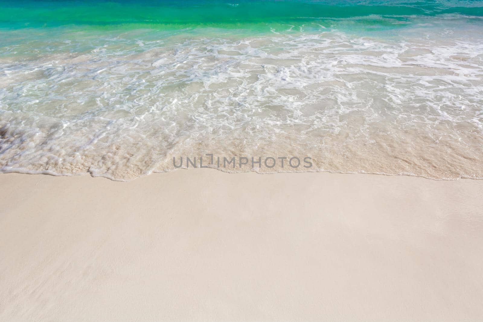 Sea shore on the Caribbean beach in the Area Hoteleria in Cancun Quintana Roo Mexico.