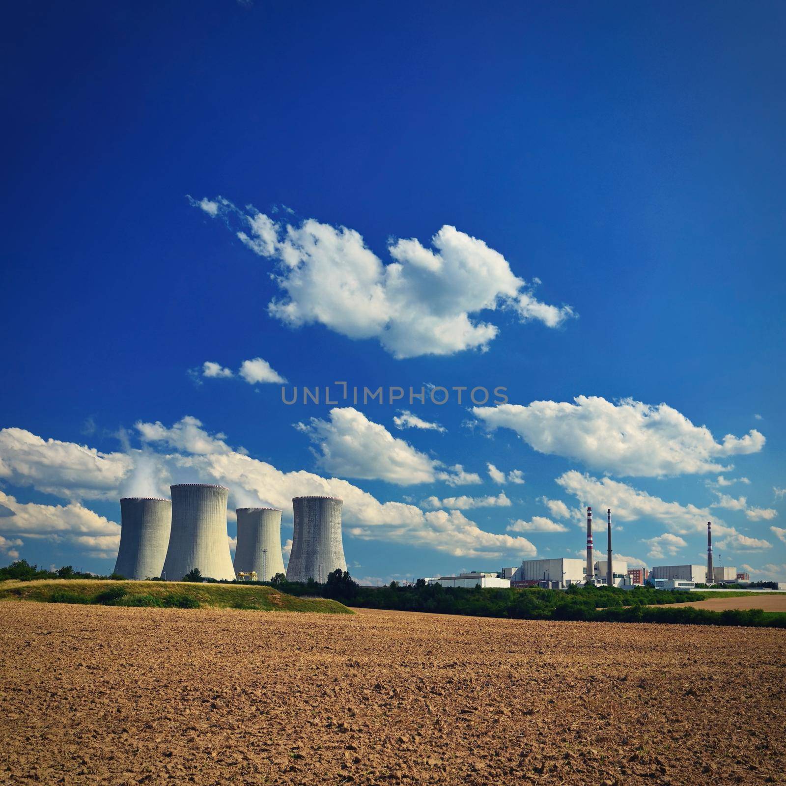 Nuclear power plant. Concept for industry and technology - energy crisis. Increasing energy prices - Russia's war on Ukraine. Dukovany - Czech Republic. by Montypeter