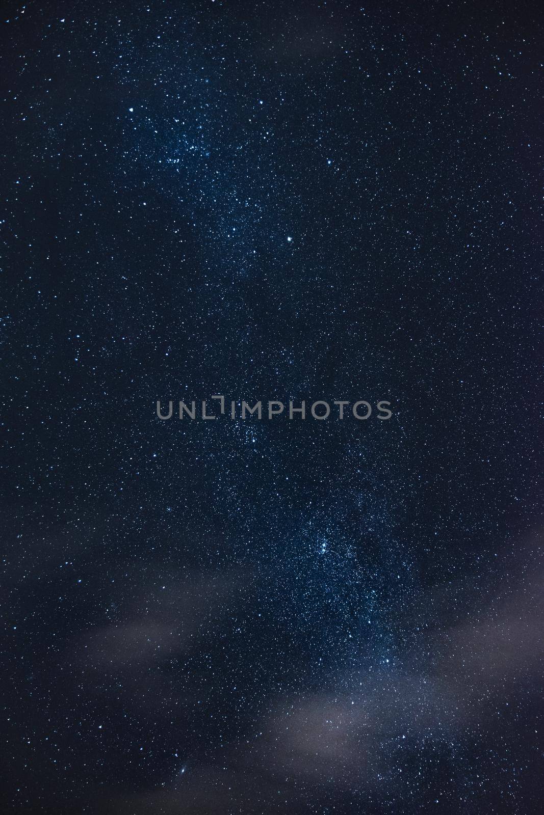 panorama of milky way with cool blue colours