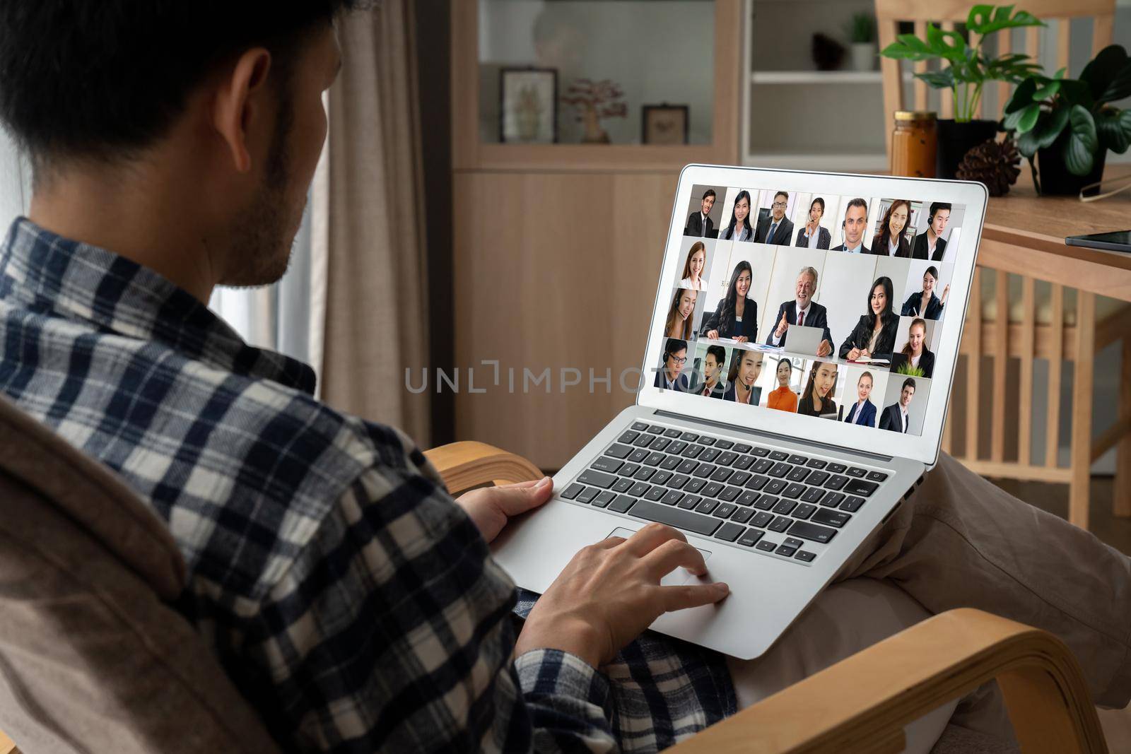 Business people on video conference for modish virtual group meeting of corprate business office workers