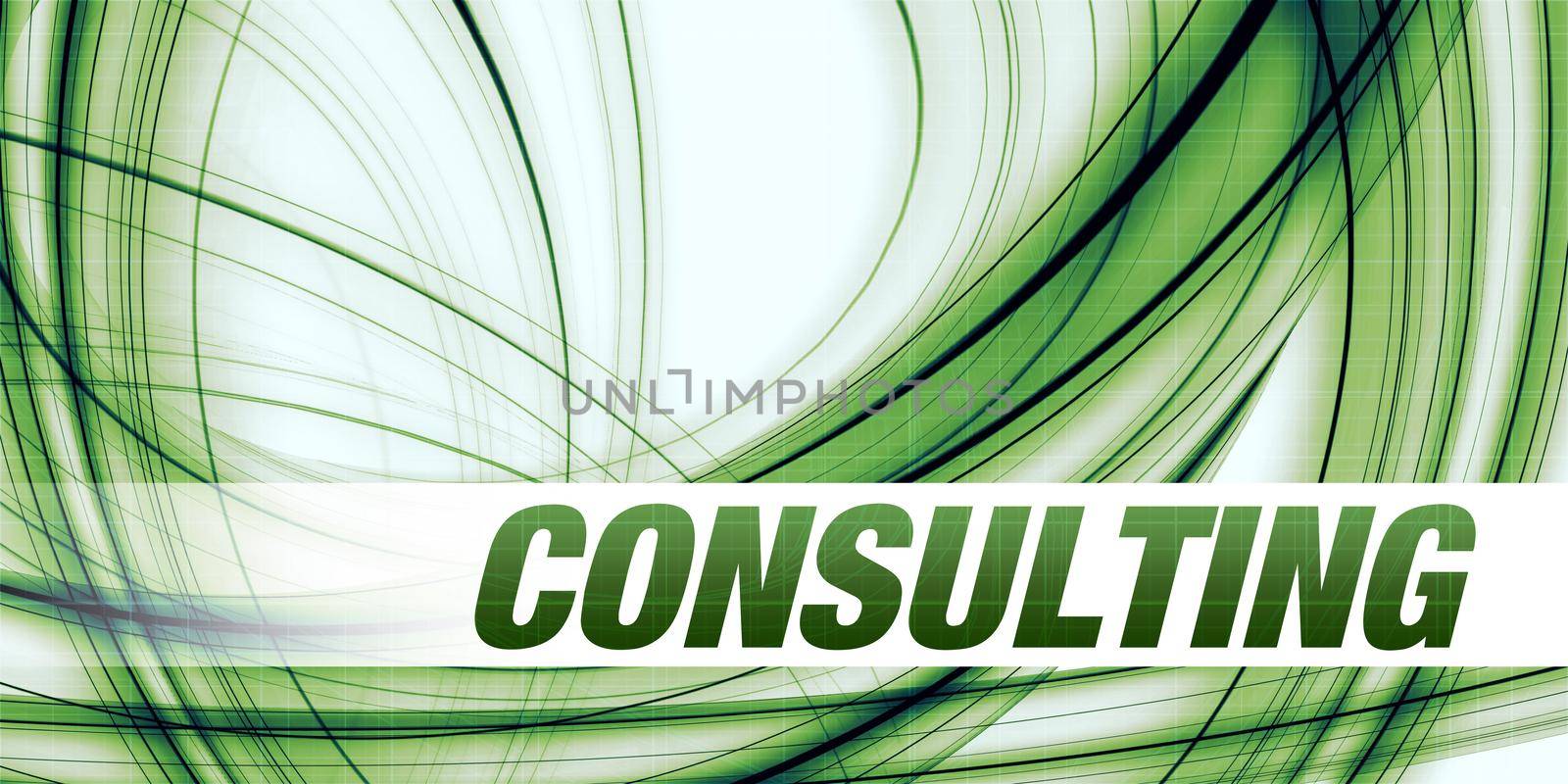 Consulting Concept on Green Abstract Background