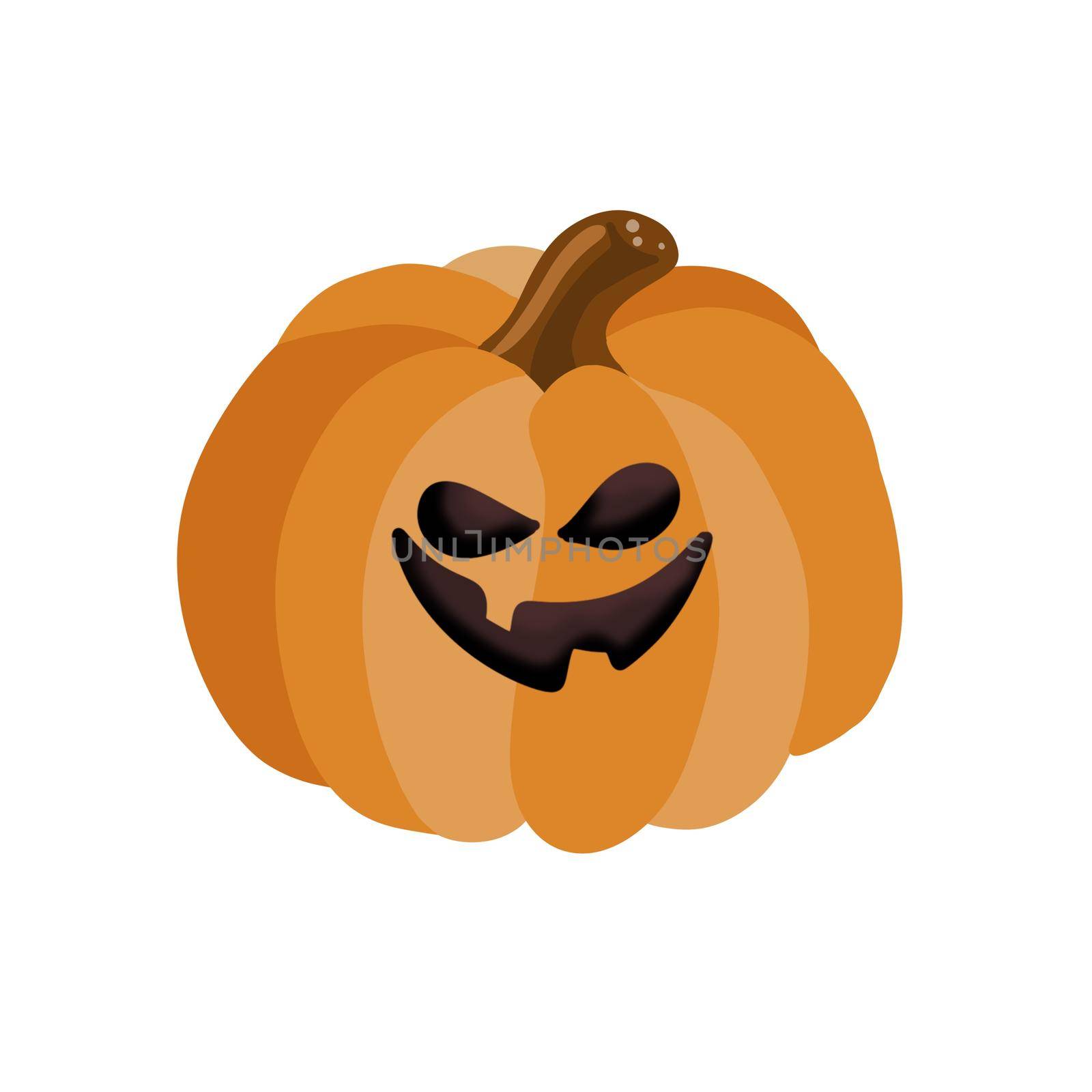 The main symbol of the holiday Happy Halloween. Orange pumpkin with a hike for your design for the Halloween holiday. Previous illustration