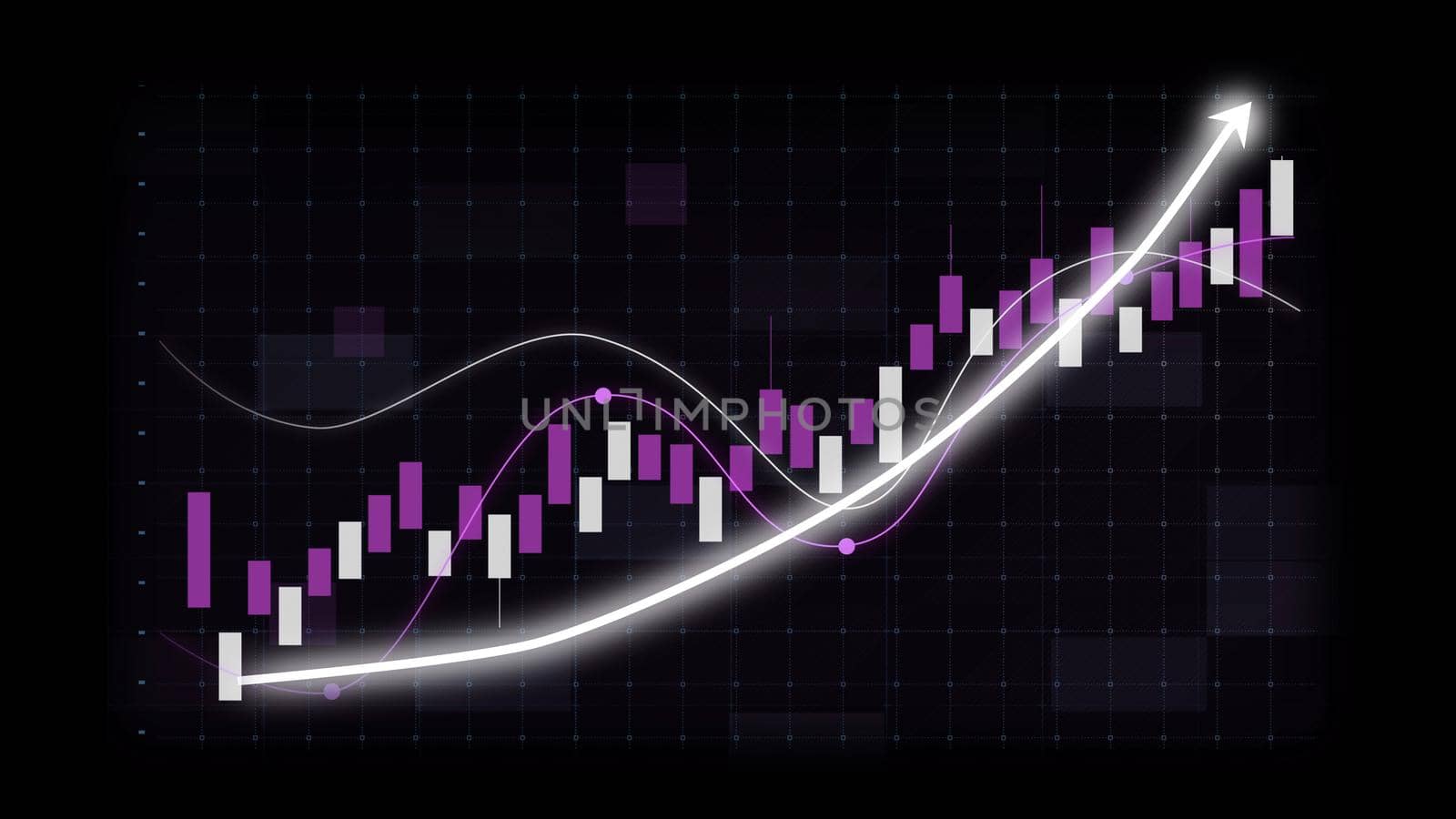 Business growth concept in allusive graph chart showing marketing sales profit by biancoblue