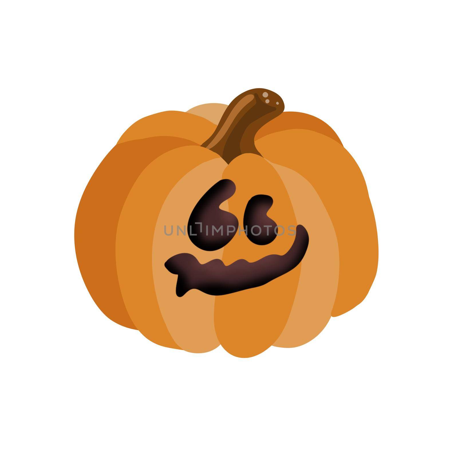 The main symbol of the holiday Happy Halloween. Orange pumpkin with a hike for your design for the Halloween holiday. Previous illustration