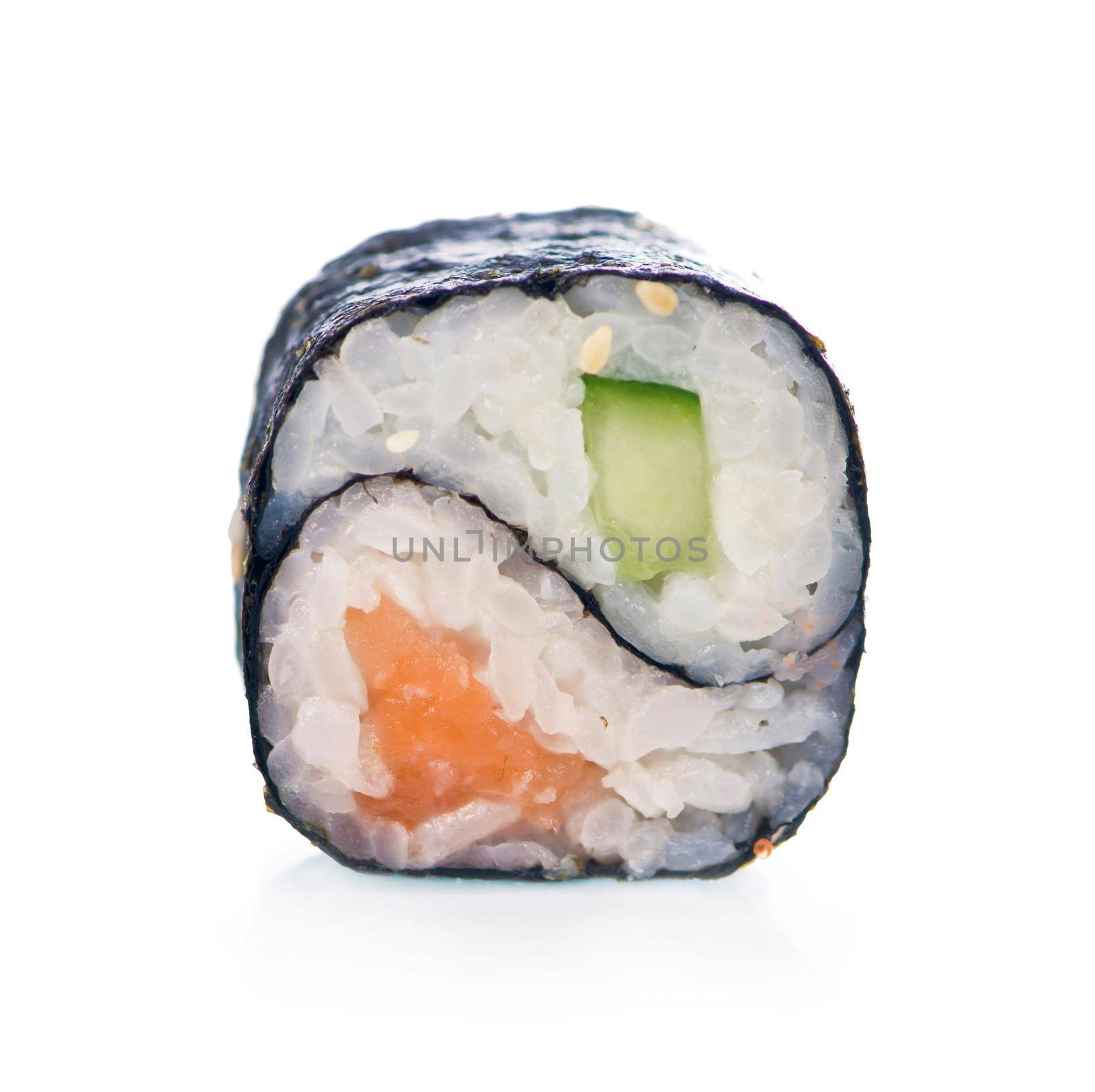 Maki sushi, roll isolated on white