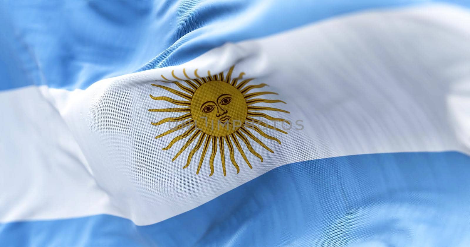 Close-up view of the national flag of the Argentine Republic by rarrarorro