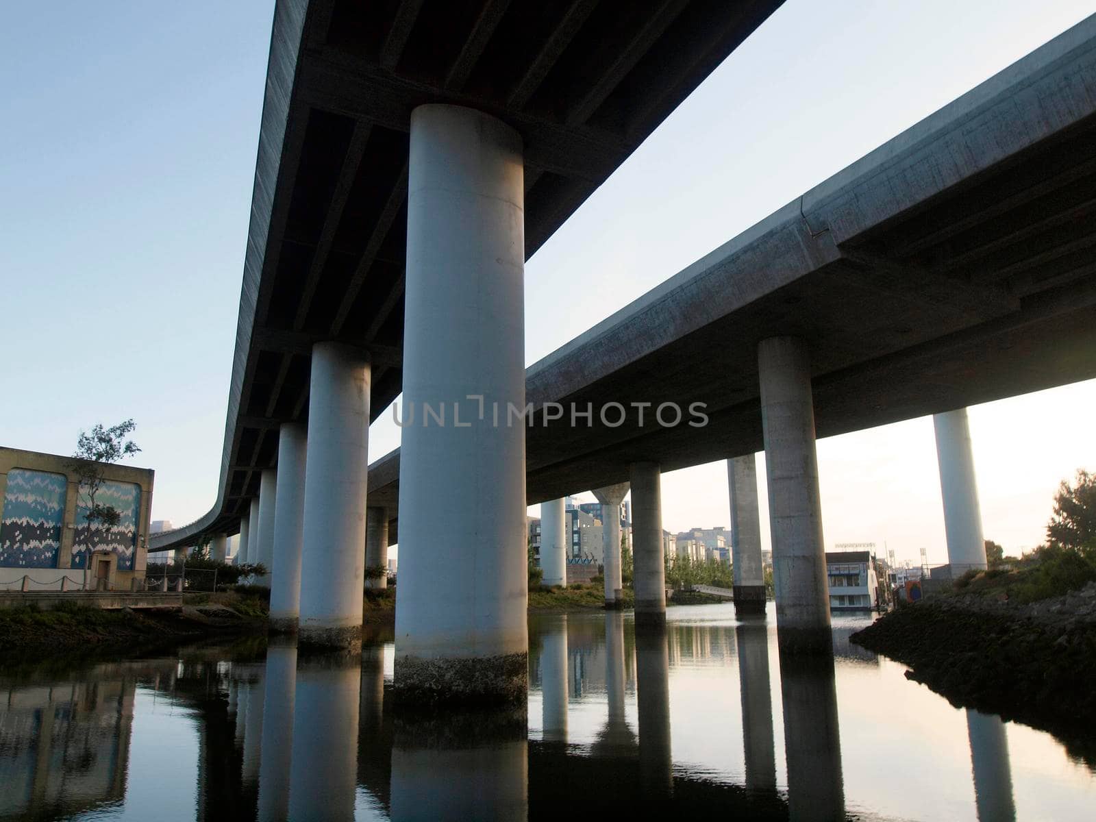 Overhead Highways hang over Mission Creek on a nice morning