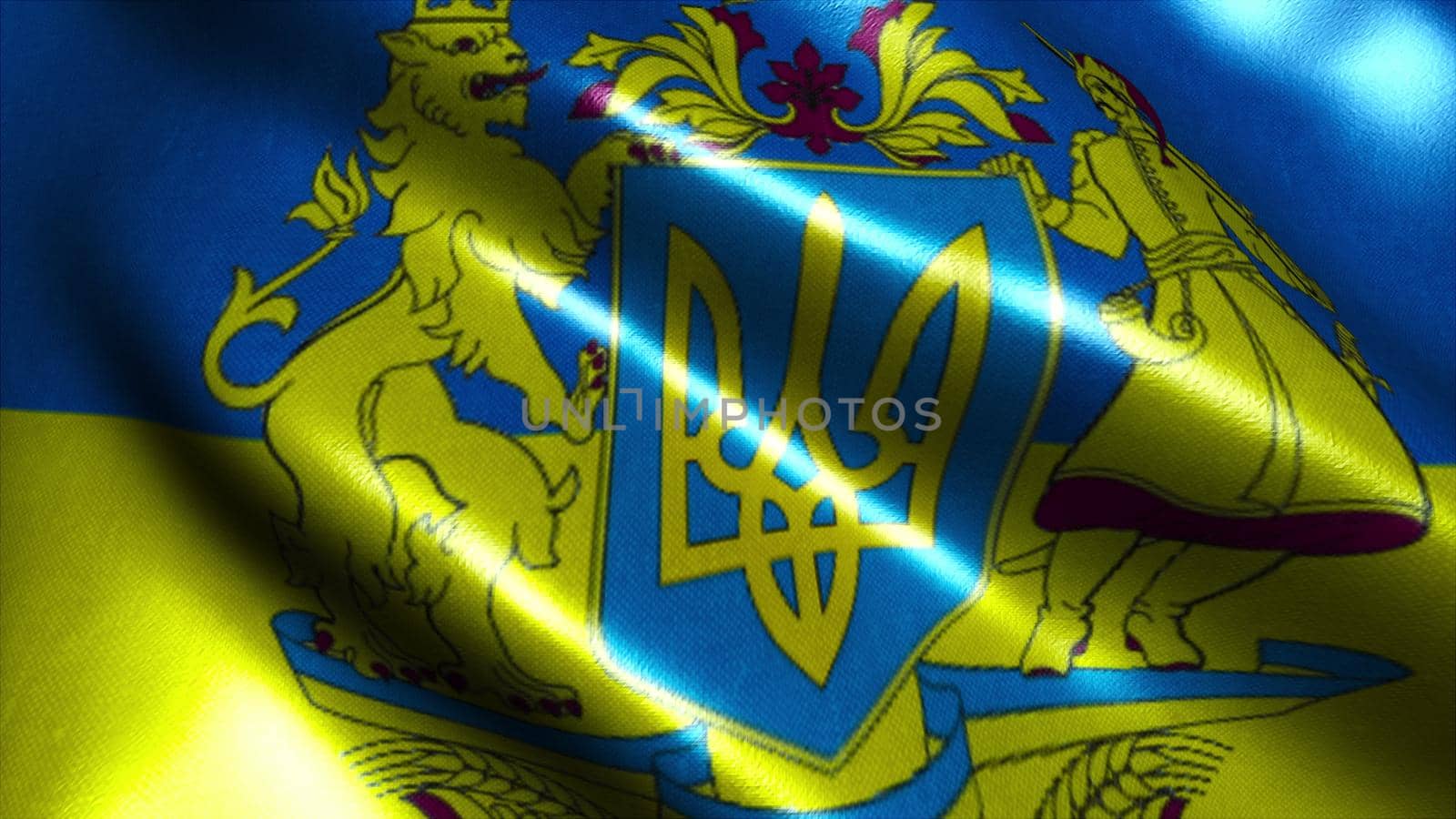 Waving flag of ukraine. Computer generated 3d render