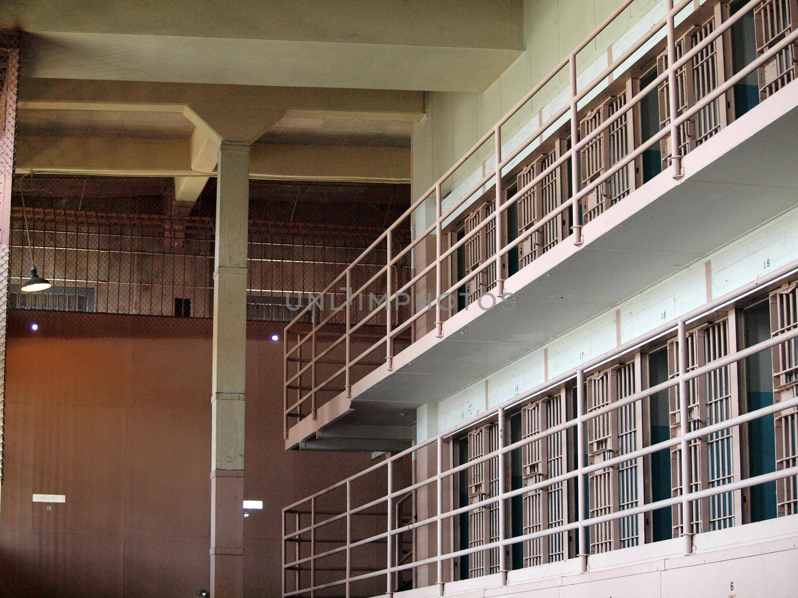 Rows of Prison cells inside Alcatraz Prison by EricGBVD